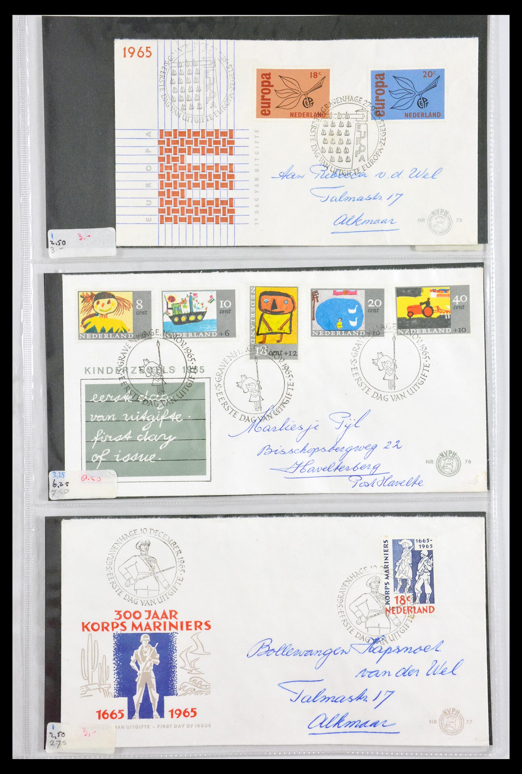 29540 027 - 29540 Netherlands 1950-1982 FDC's.