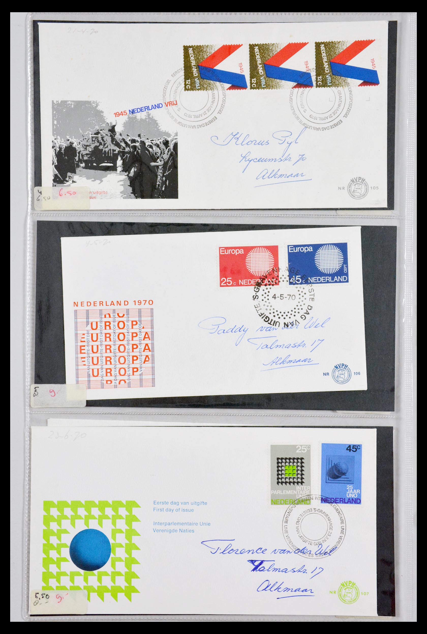 29540 038 - 29540 Netherlands 1950-1982 FDC's.