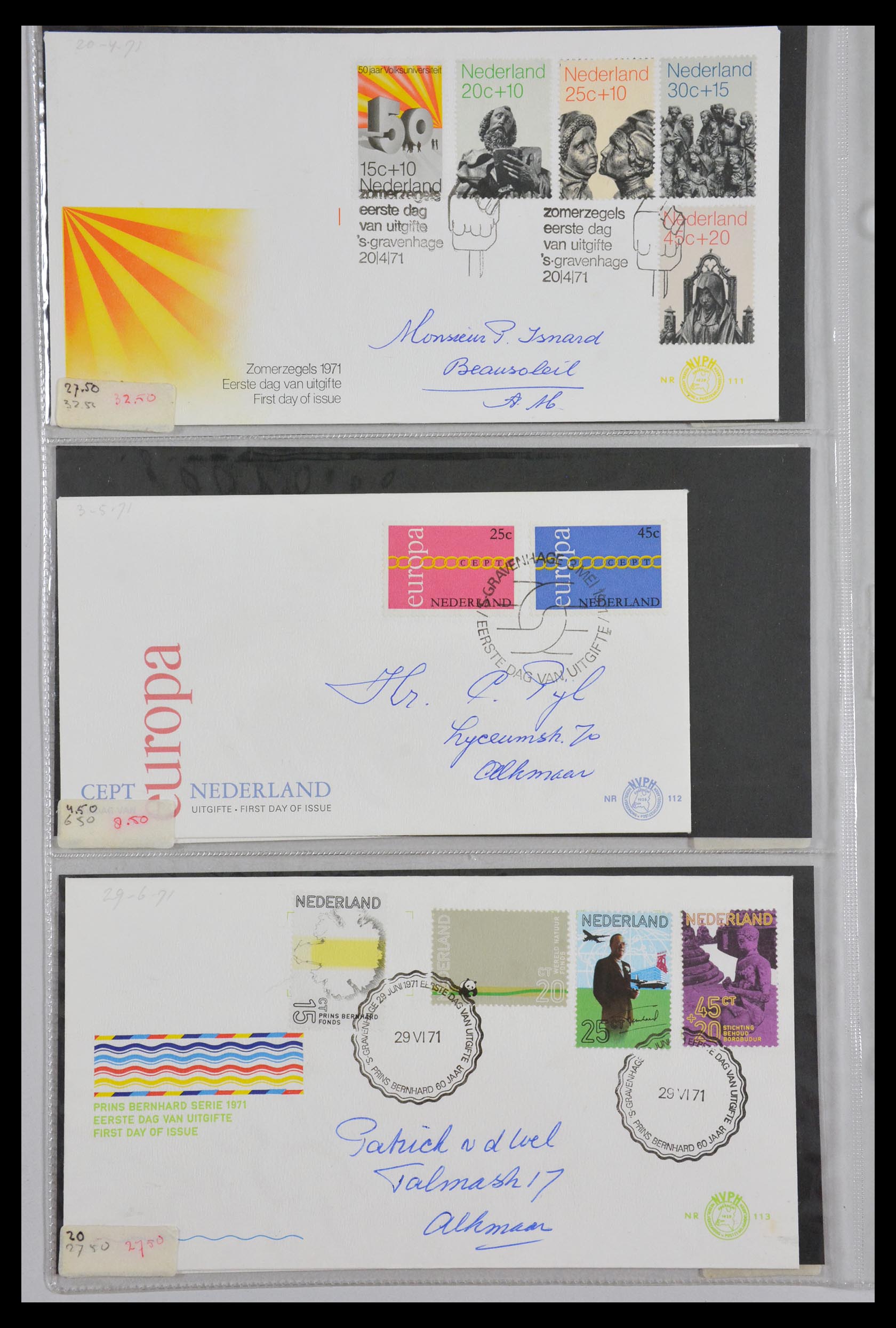 29540 040 - 29540 Netherlands 1950-1982 FDC's.