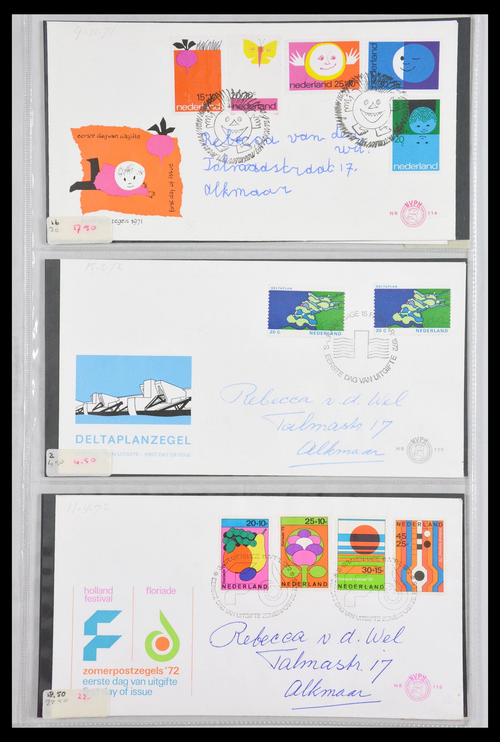 29540 041 - 29540 Netherlands 1950-1982 FDC's.