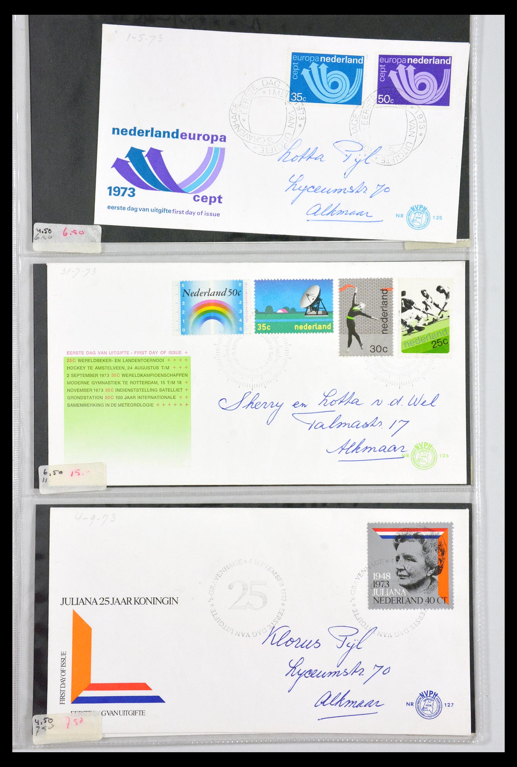29540 045 - 29540 Netherlands 1950-1982 FDC's.