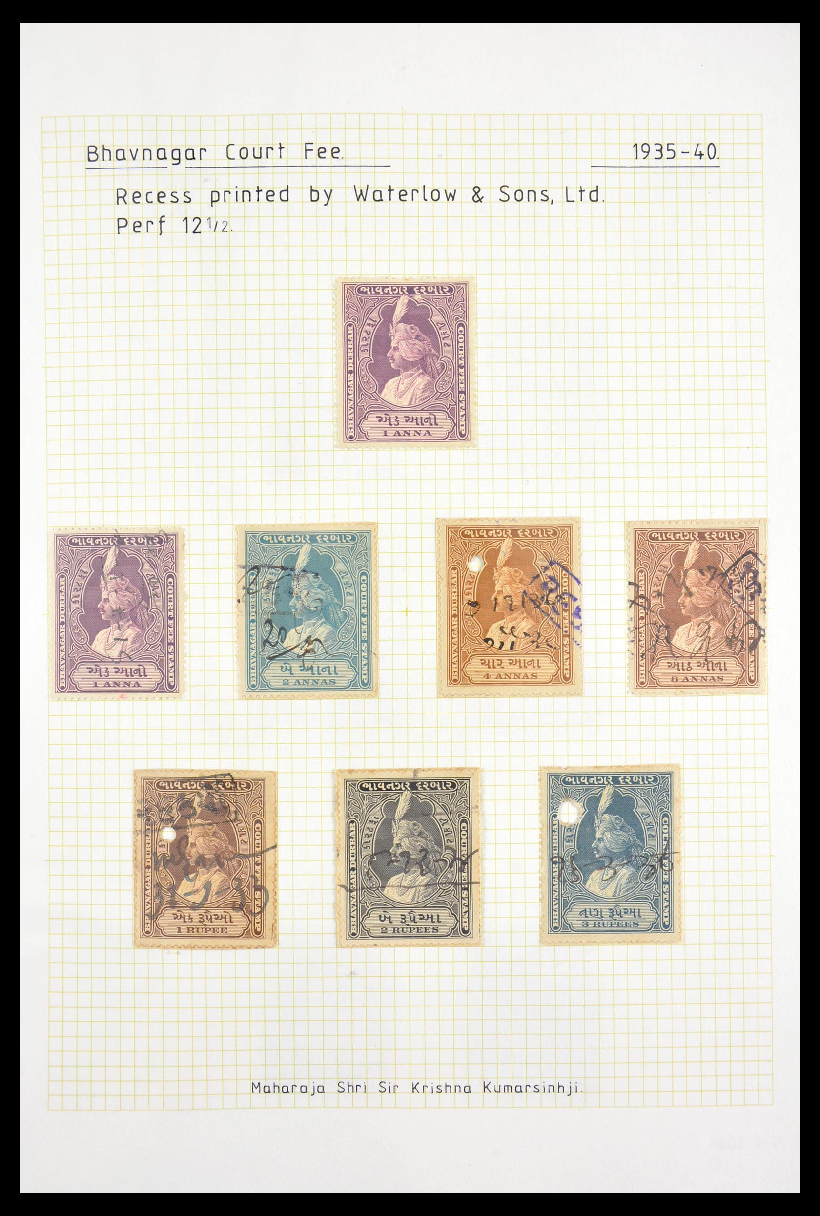 29571 007 - 29571 Indiase Staten fiscaal 1884-1951.