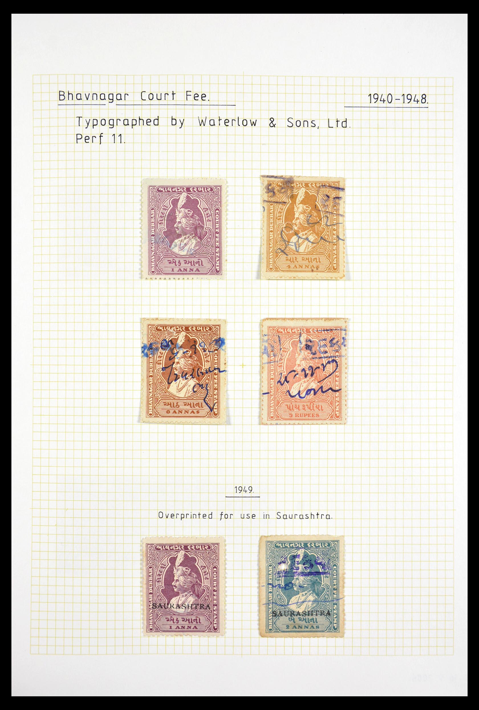 29571 008 - 29571 Indiase Staten fiscaal 1884-1951.