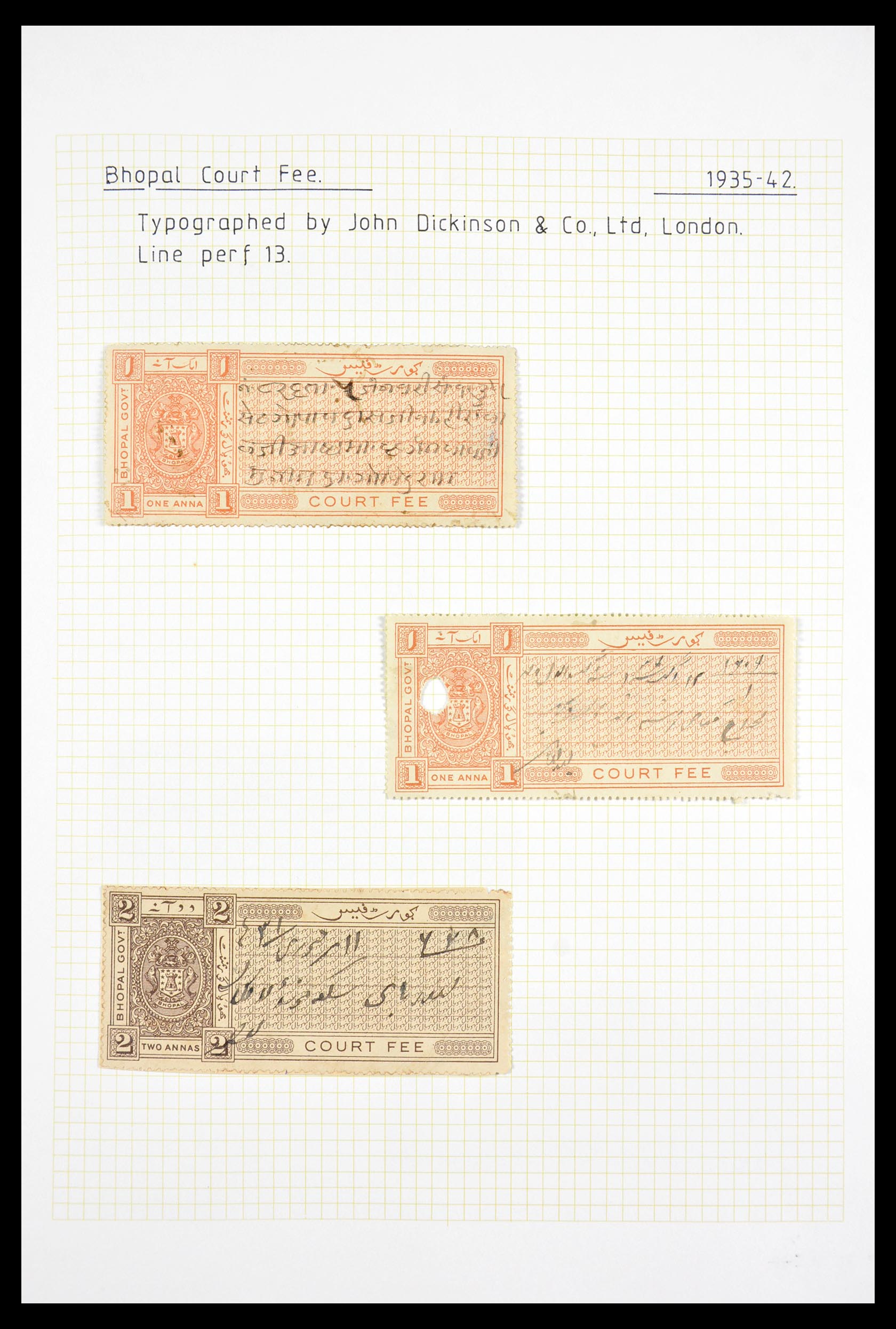 29571 009 - 29571 Indiase Staten fiscaal 1884-1951.