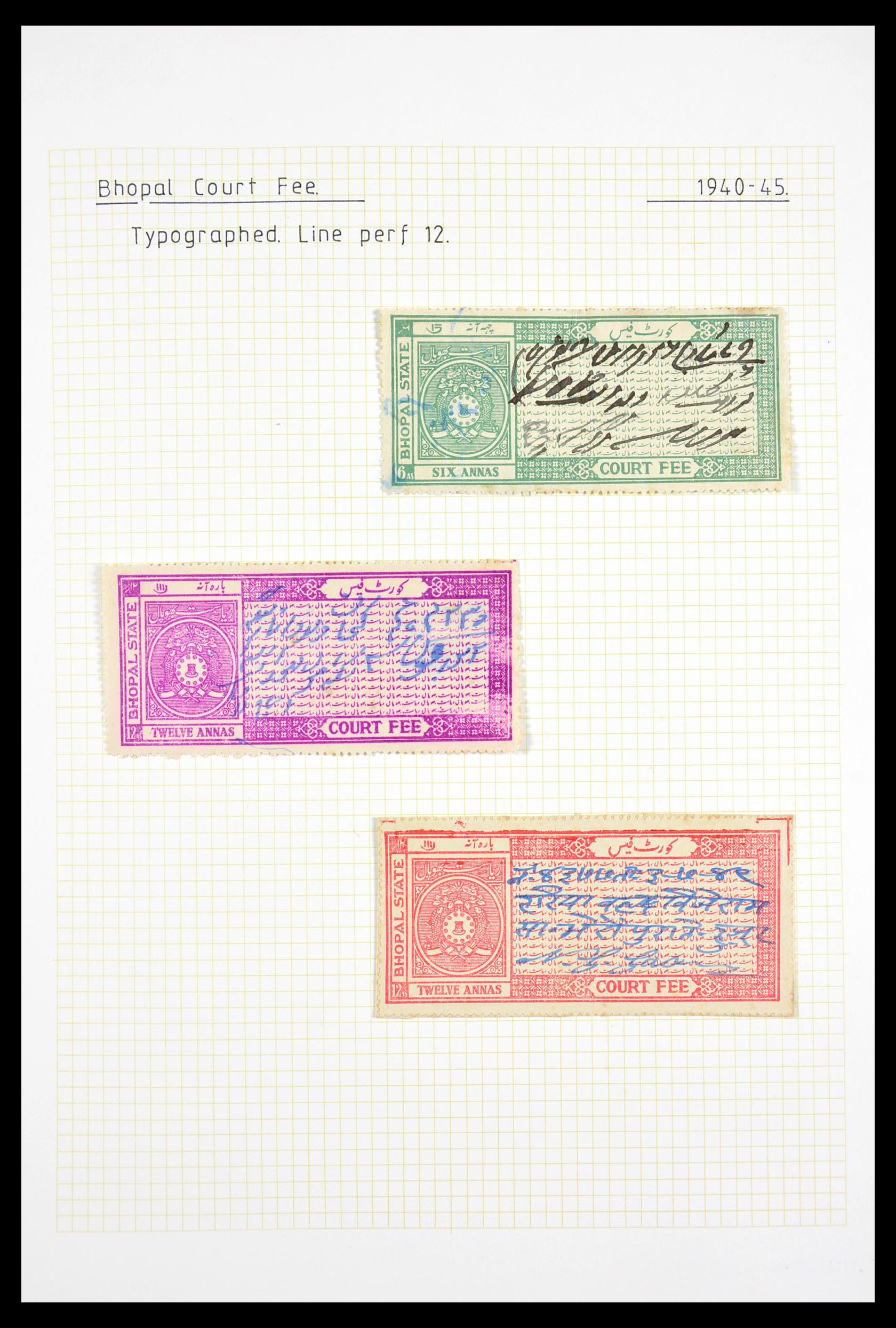 29571 011 - 29571 Indiase Staten fiscaal 1884-1951.