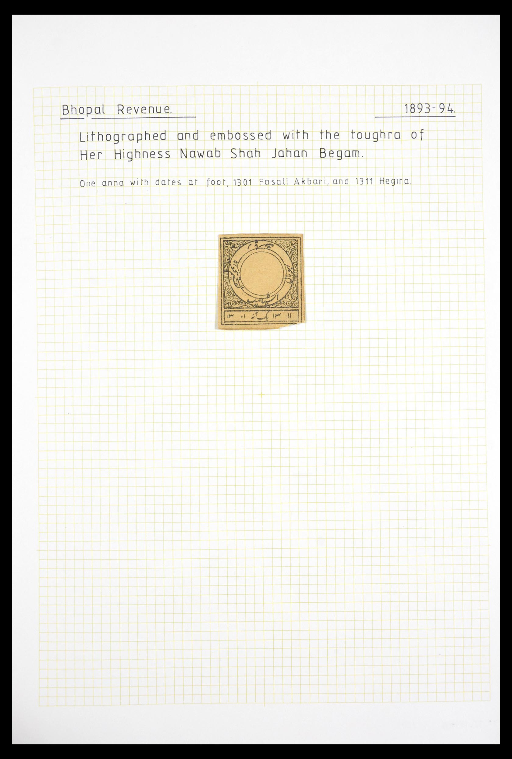 29571 012 - 29571 Indiase Staten fiscaal 1884-1951.