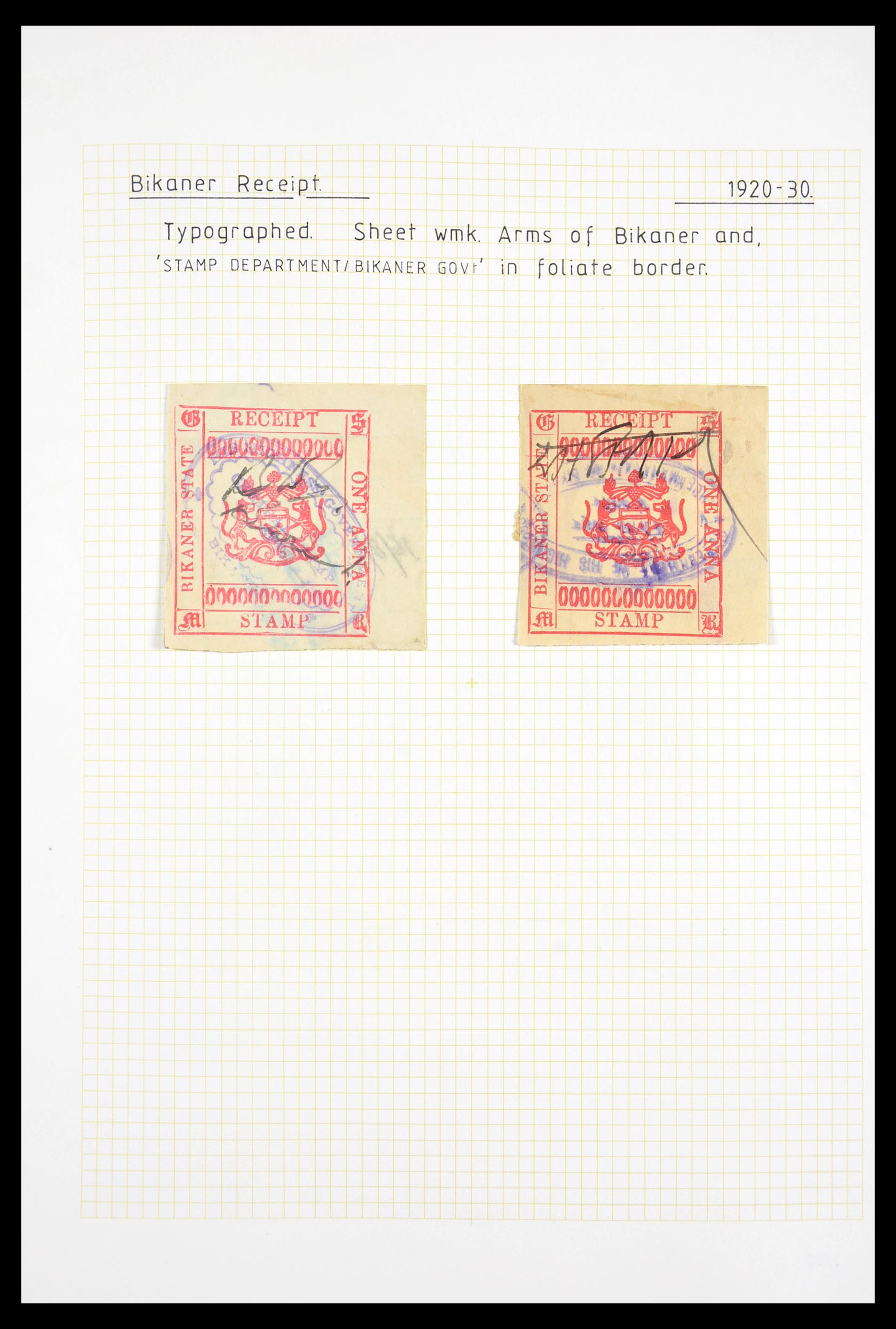 29571 026 - 29571 Indiase Staten fiscaal 1884-1951.