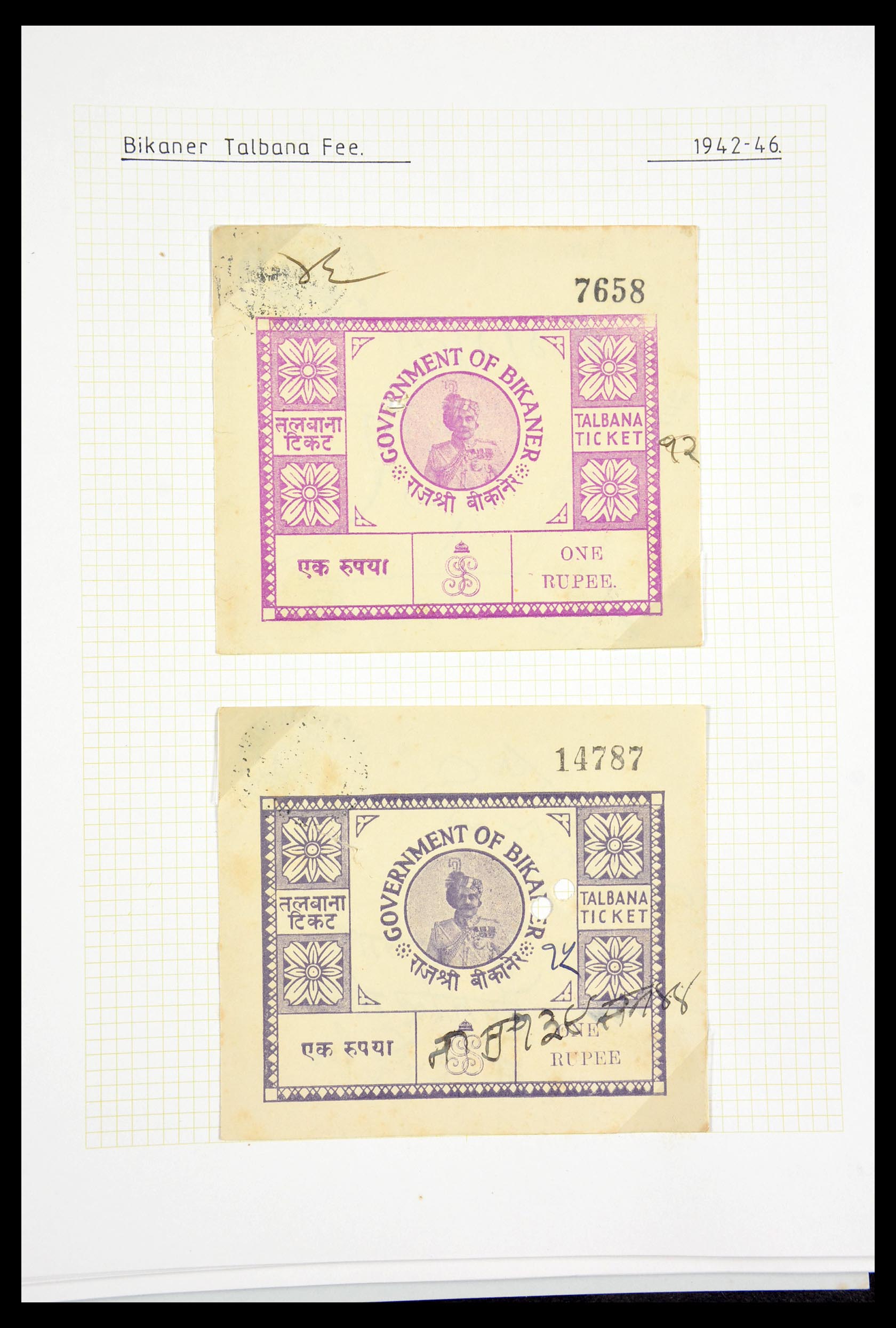 29571 066 - 29571 Indiase Staten fiscaal 1884-1951.