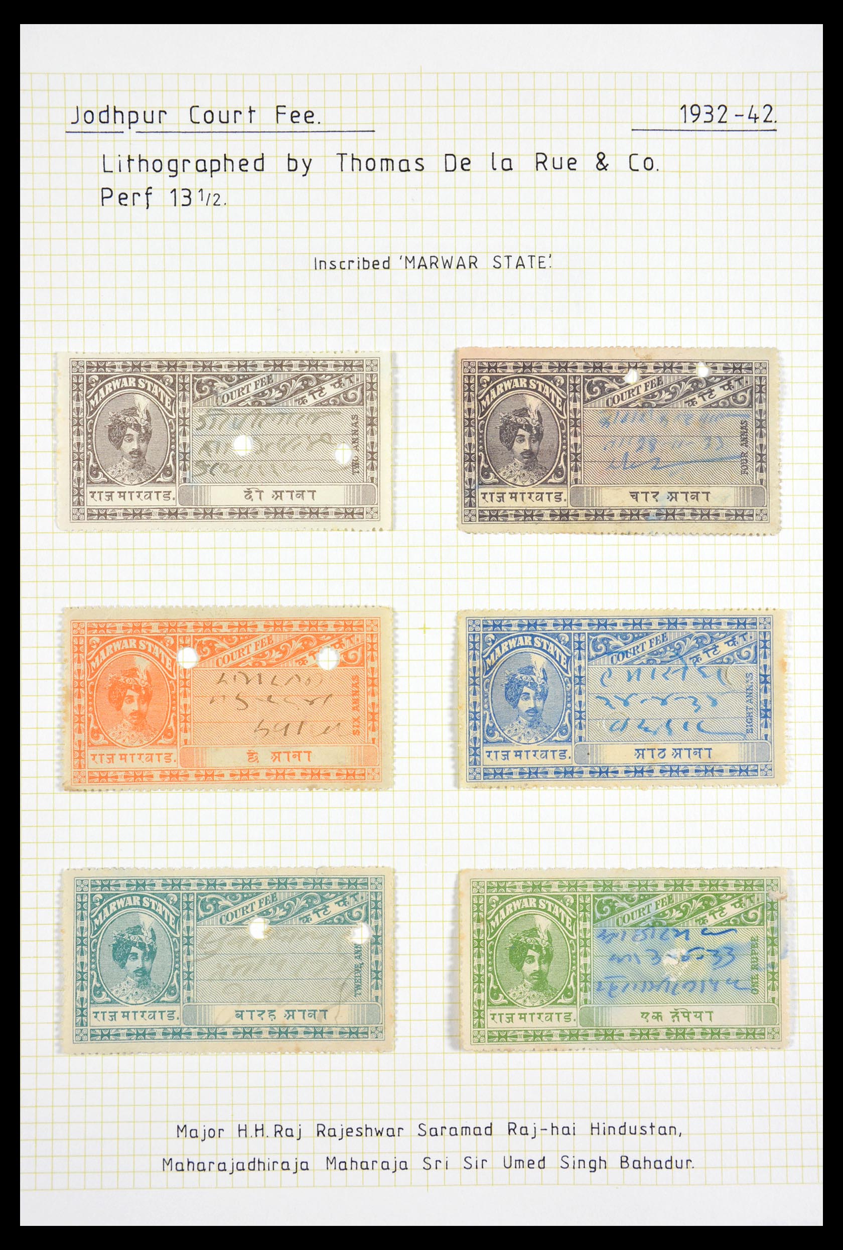 29571 088 - 29571 Indiase Staten fiscaal 1884-1951.