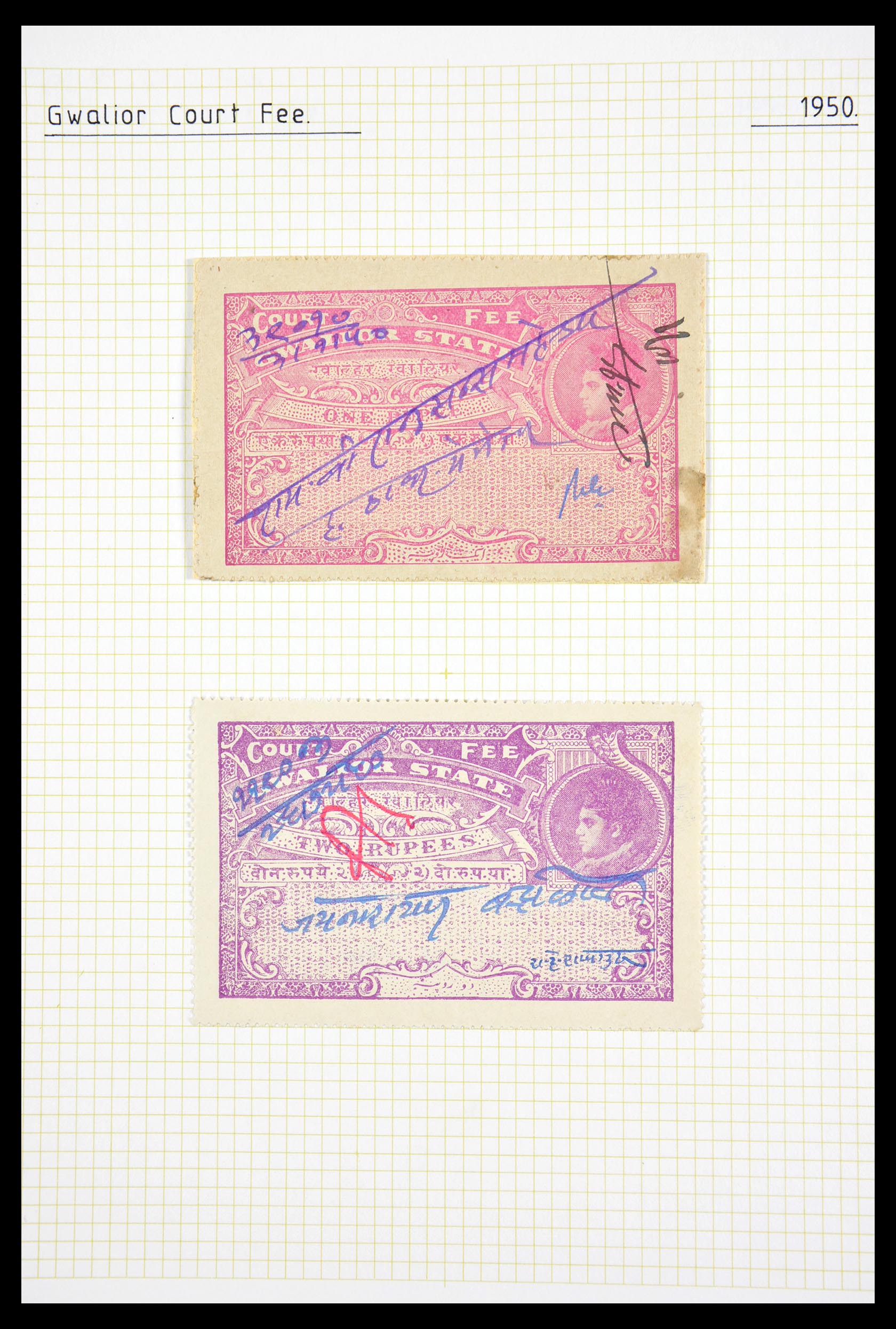 29571 206 - 29571 Indiase Staten fiscaal 1884-1951.