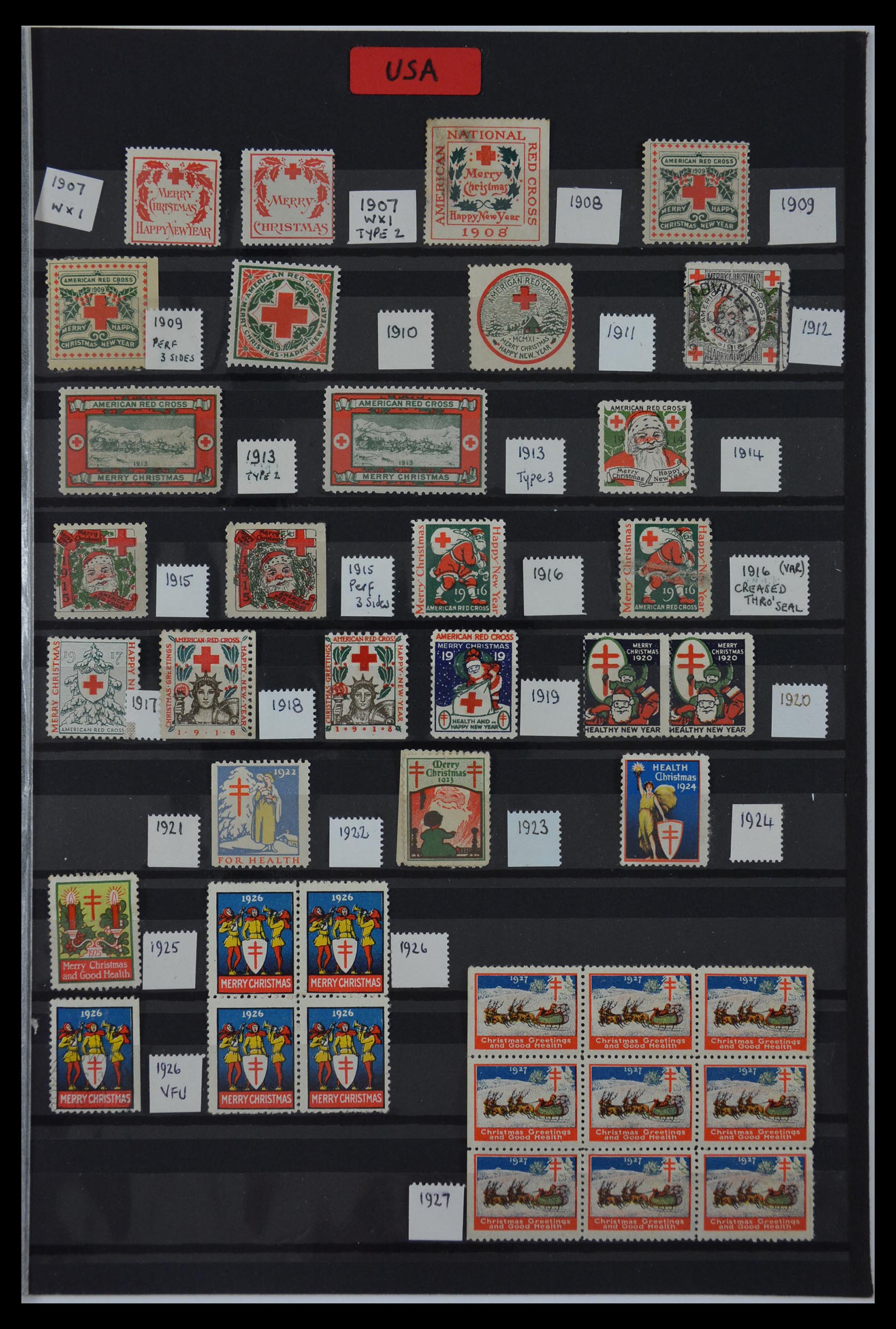 29587 001 - 29587 USA kerstzegels 1907-1978.