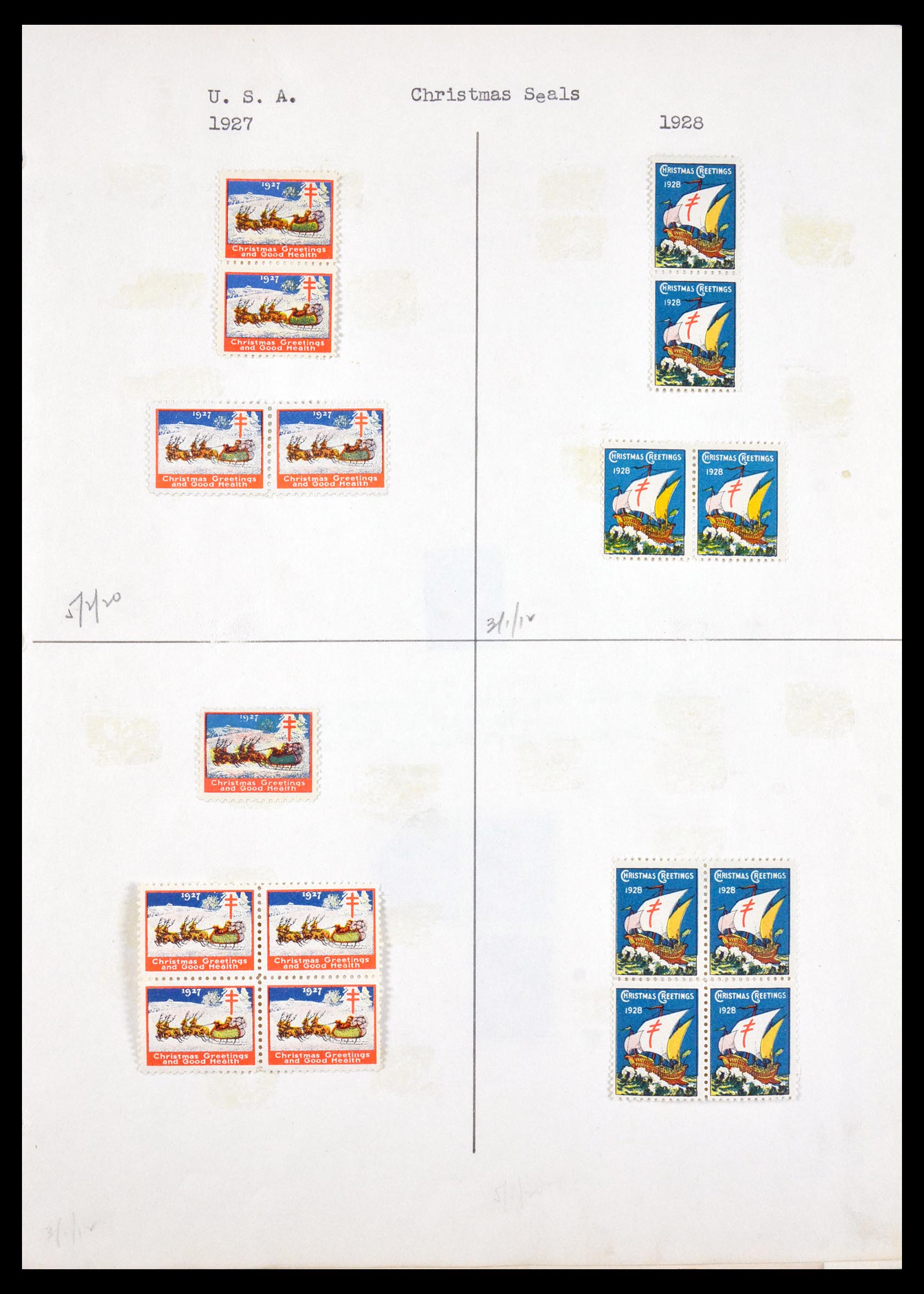 29587 024 - 29587 USA kerstzegels 1907-1978.