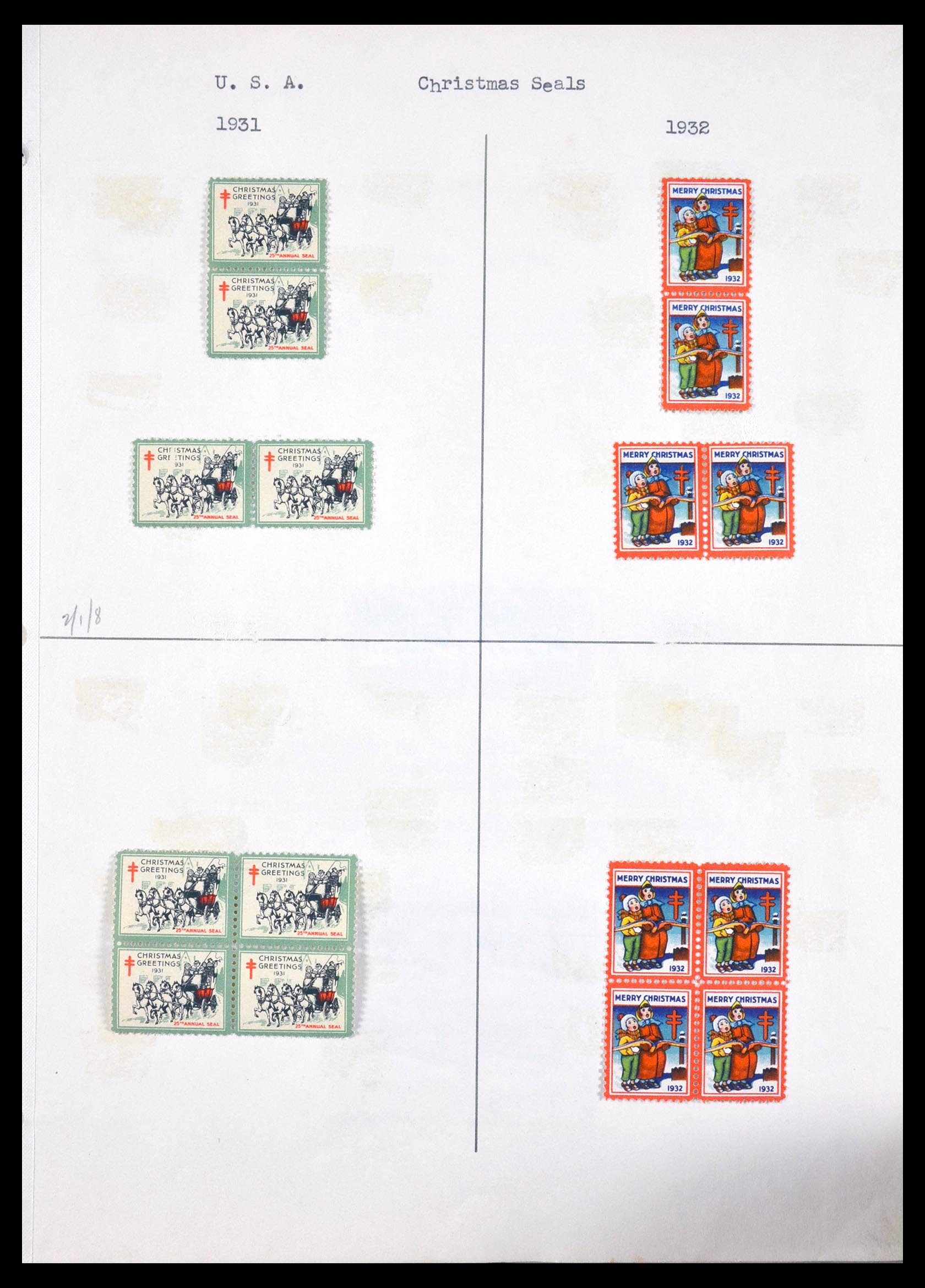 29587 030 - 29587 USA kerstzegels 1907-1978.