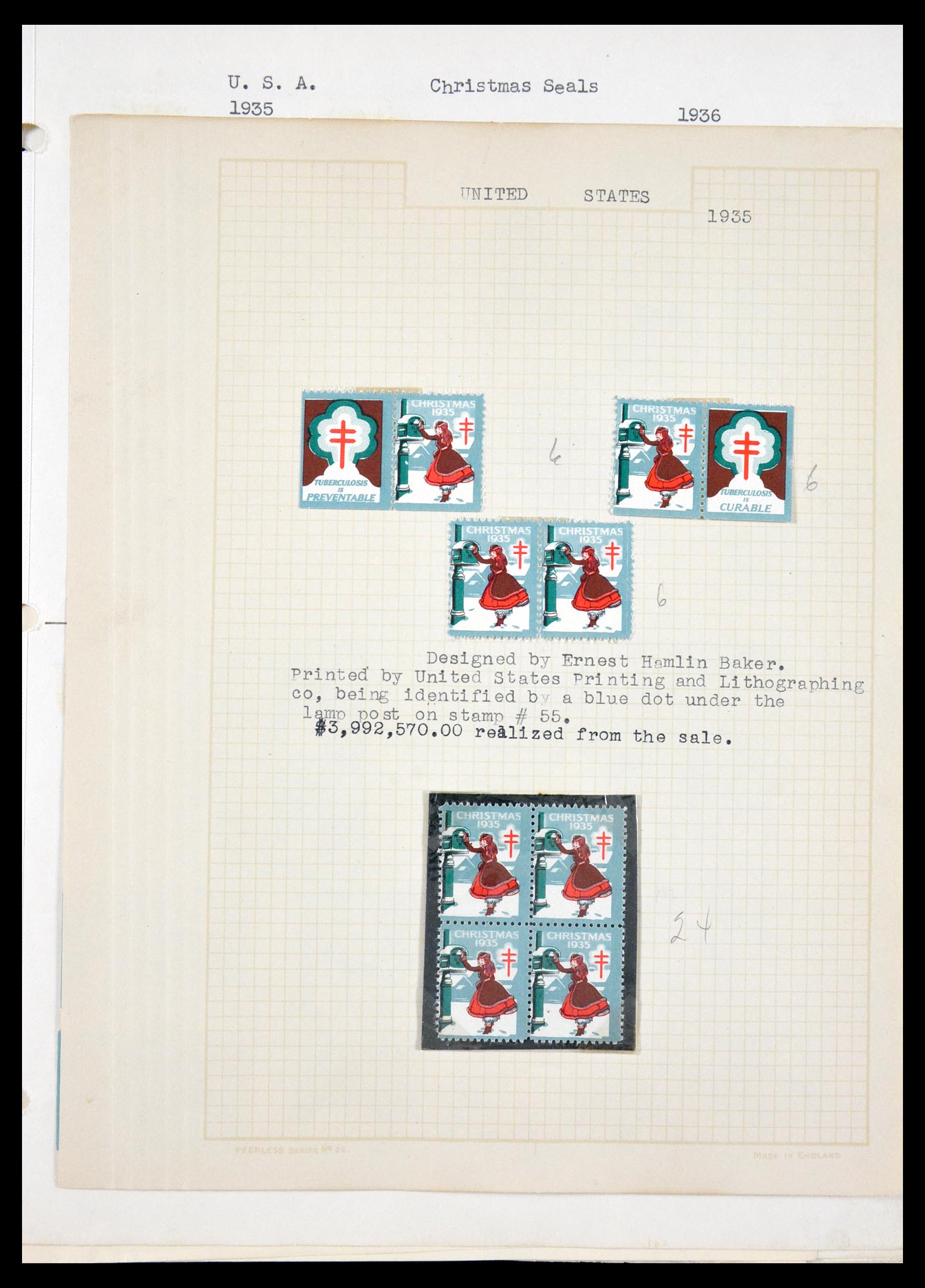 29587 034 - 29587 USA Christmas seals 1907-1978.