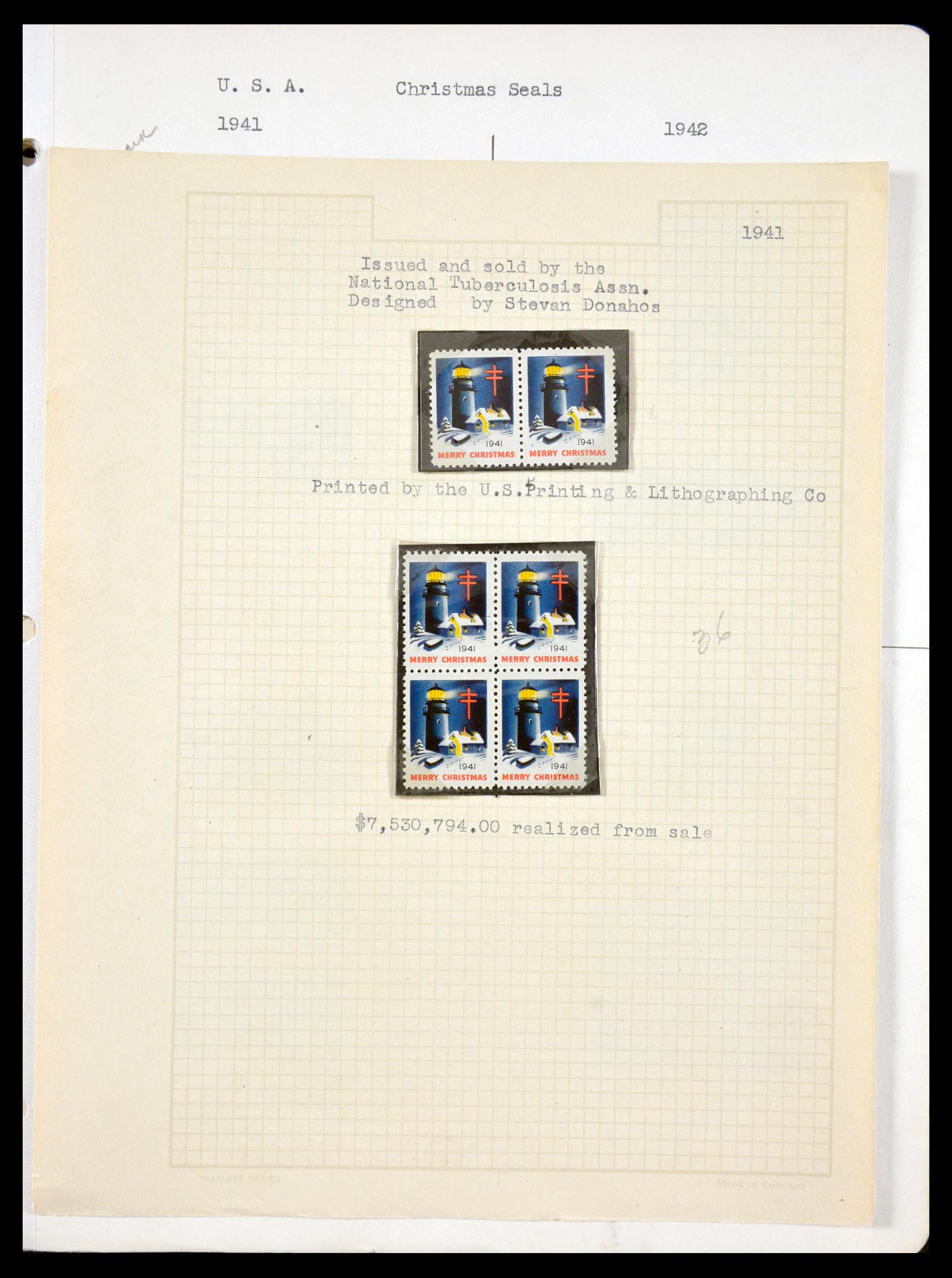 29587 043 - 29587 USA kerstzegels 1907-1978.