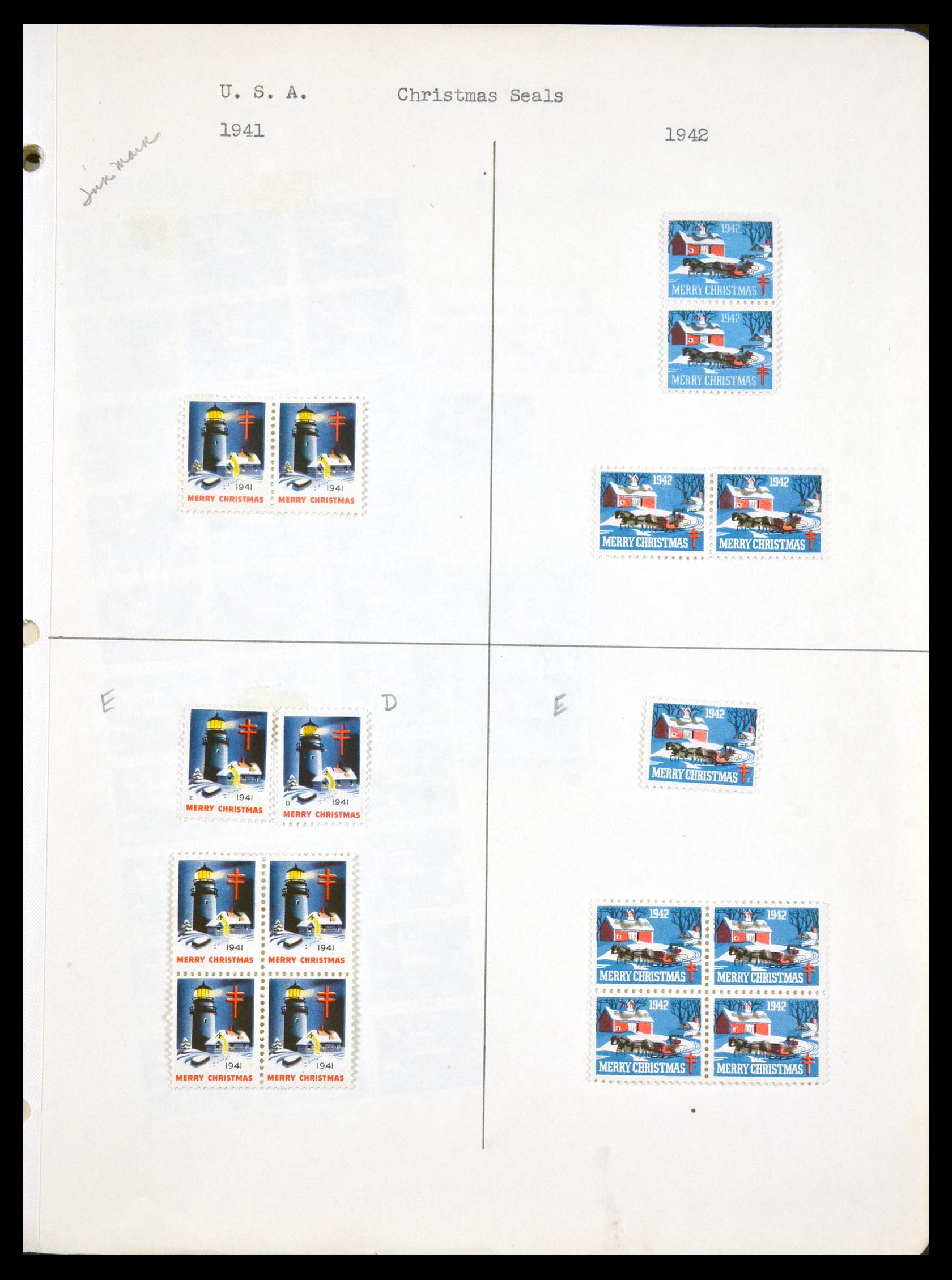 29587 044 - 29587 USA kerstzegels 1907-1978.
