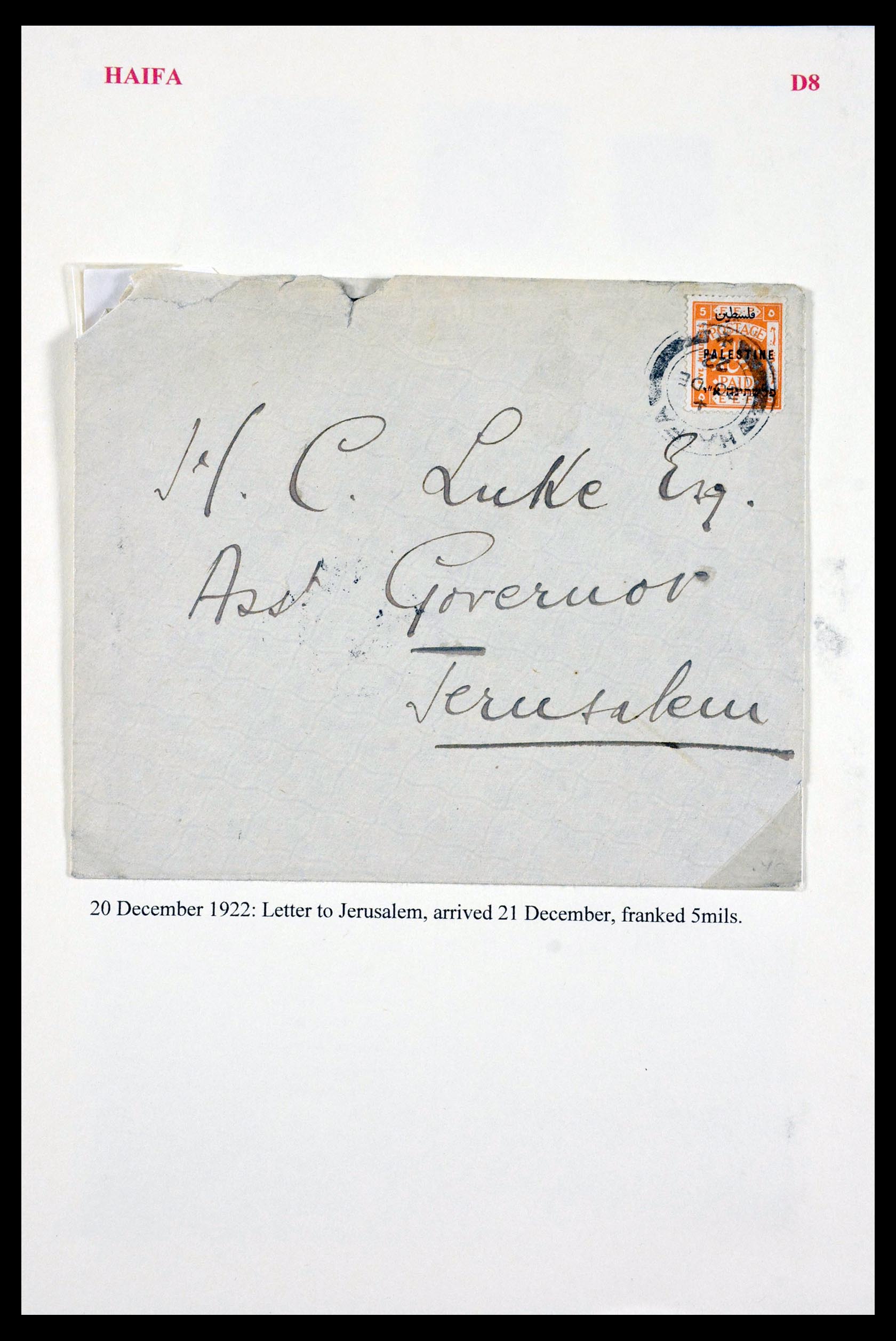 29588 002 - 29588 Palestina brieven en stempels 1919-1948.