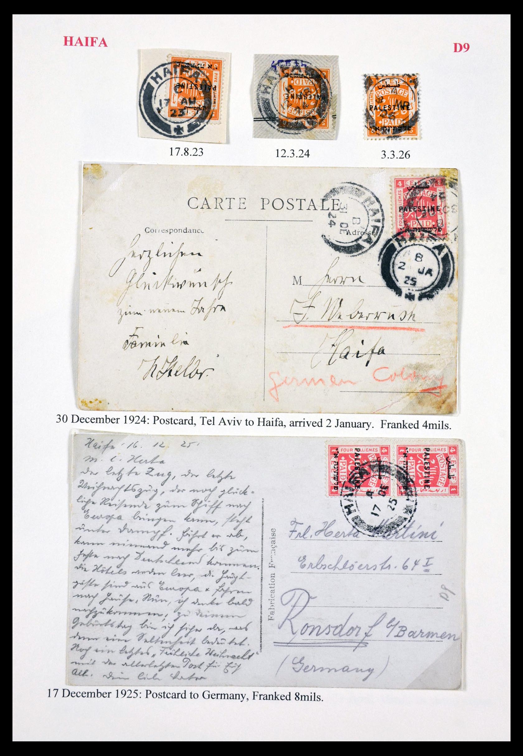 29588 003 - 29588 Palestine covers and cancels 1919-1948.