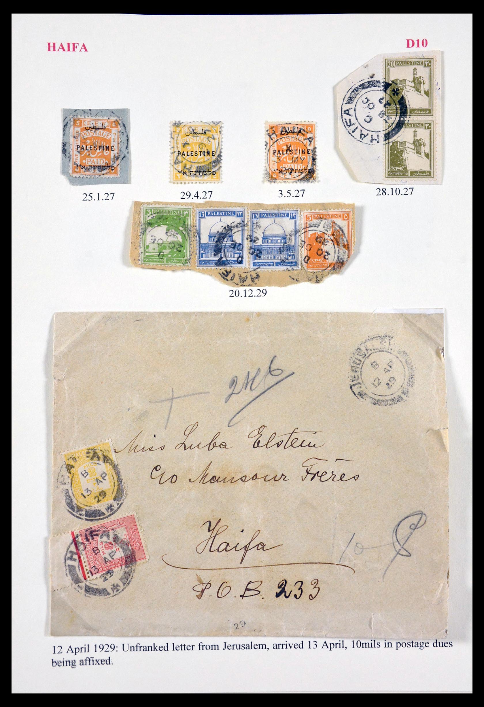 29588 004 - 29588 Palestine covers and cancels 1919-1948.