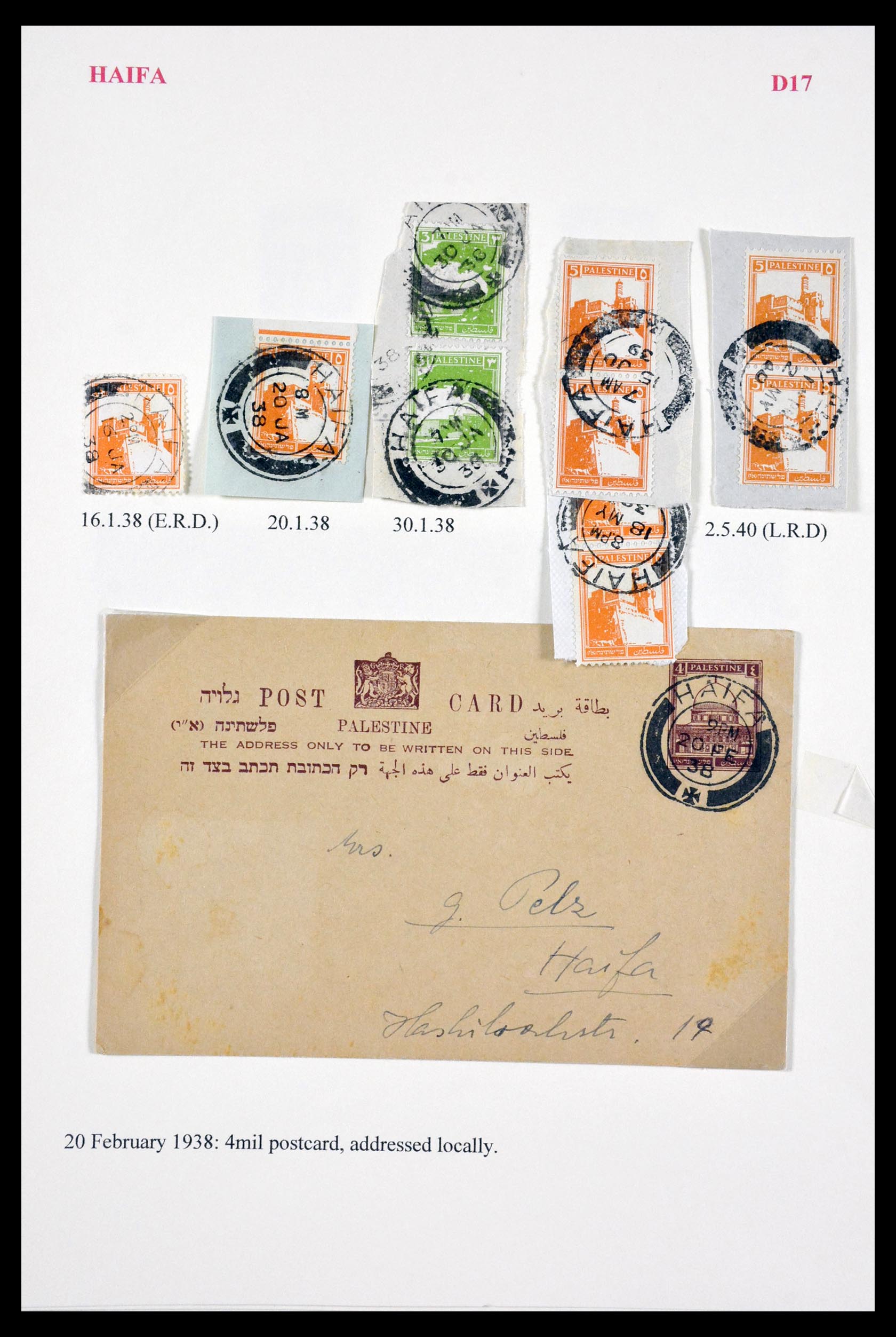 29588 030 - 29588 Palestine covers and cancels 1919-1948.