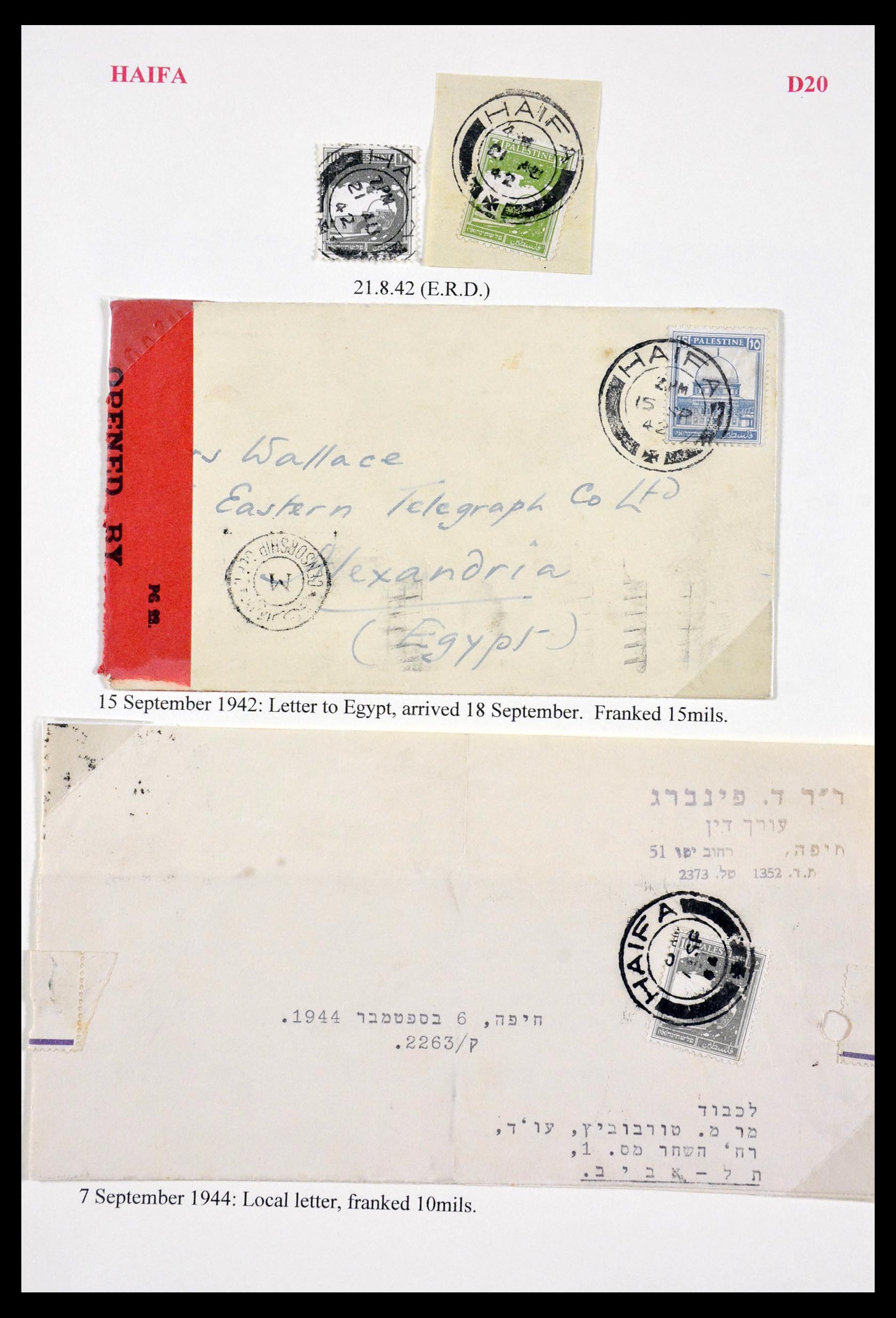 29588 034 - 29588 Palestine covers and cancels 1919-1948.