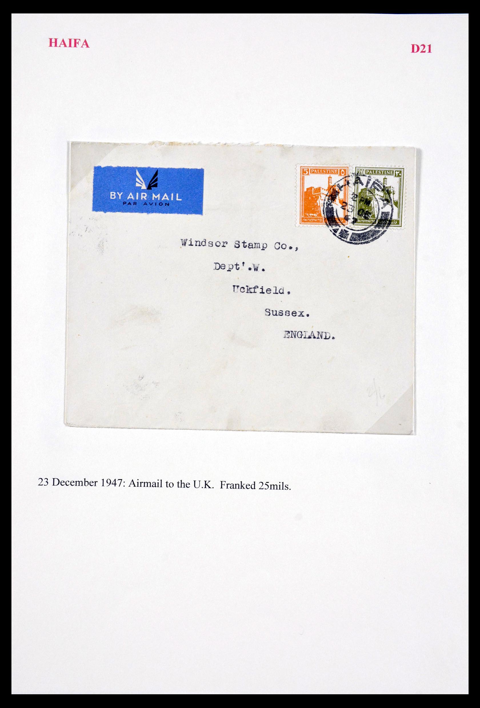 29588 037 - 29588 Palestina brieven en stempels 1919-1948.