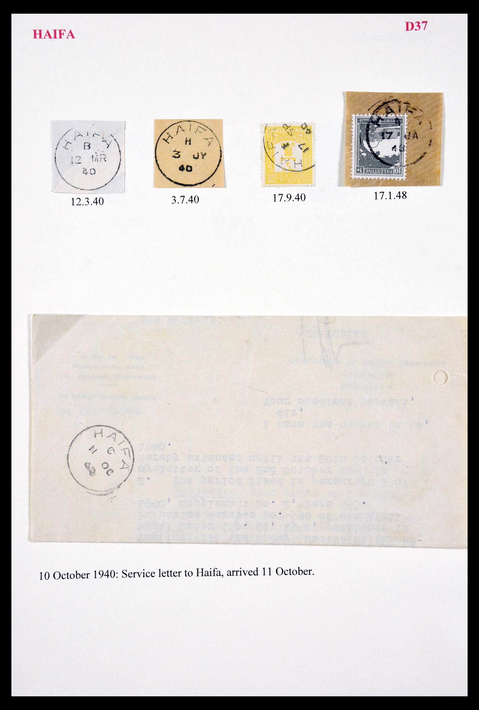 29588 048 - 29588 Palestina brieven en stempels 1919-1948.