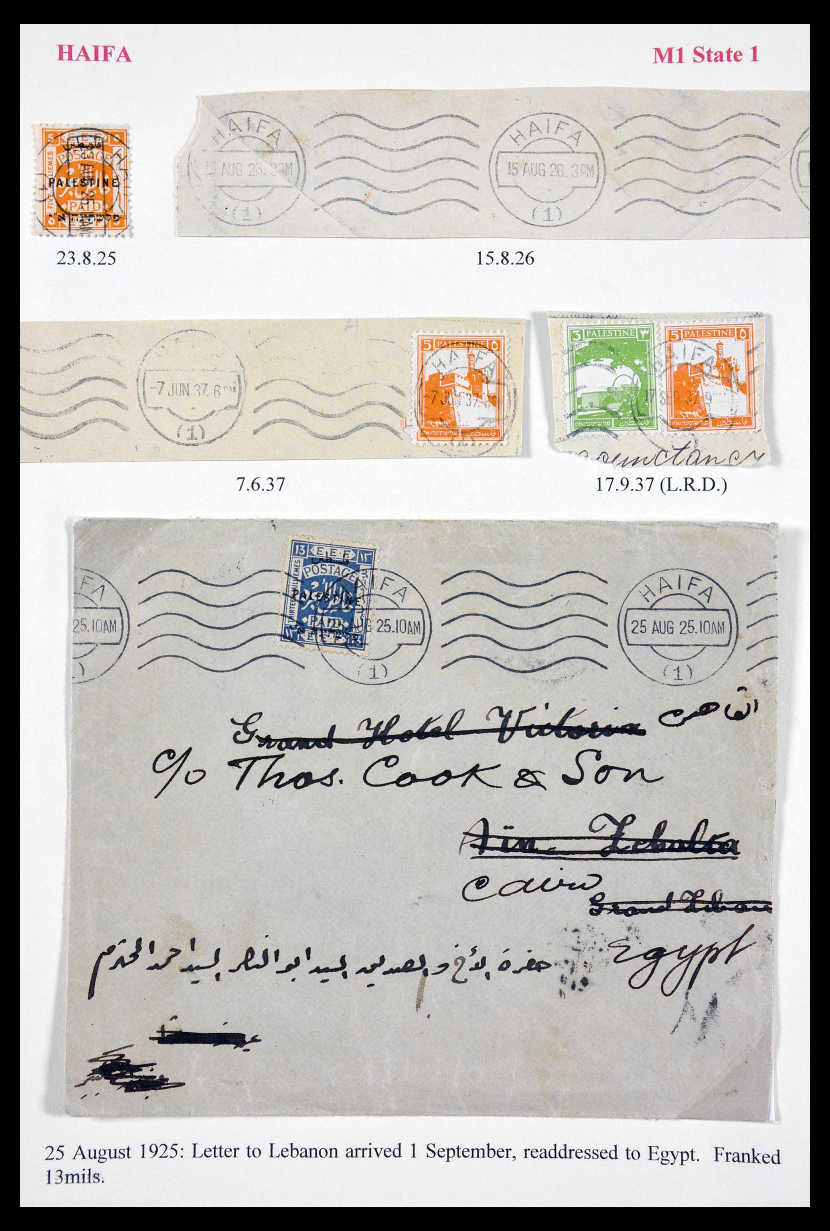 29588 050 - 29588 Palestina brieven en stempels 1919-1948.
