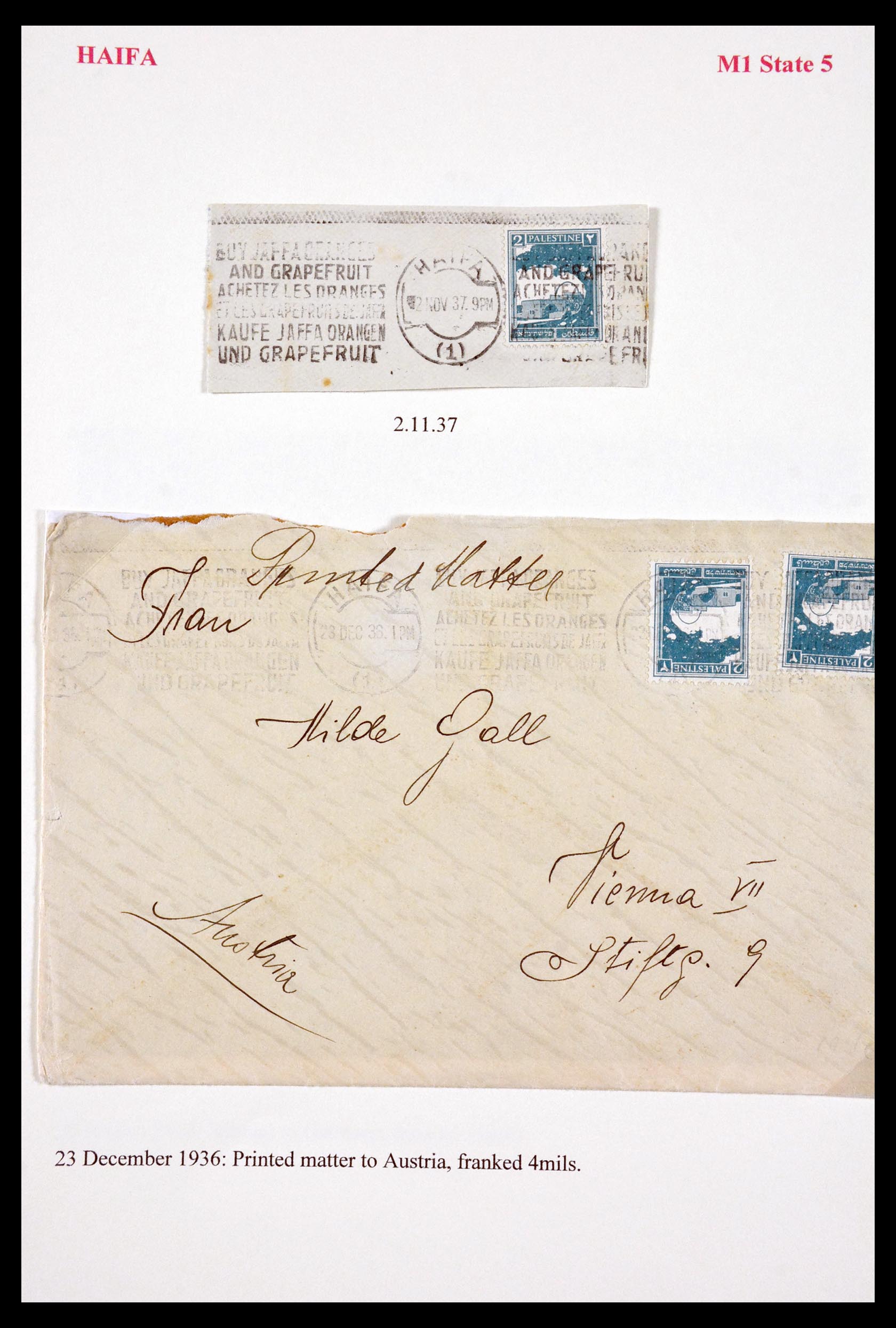 29588 055 - 29588 Palestina brieven en stempels 1919-1948.