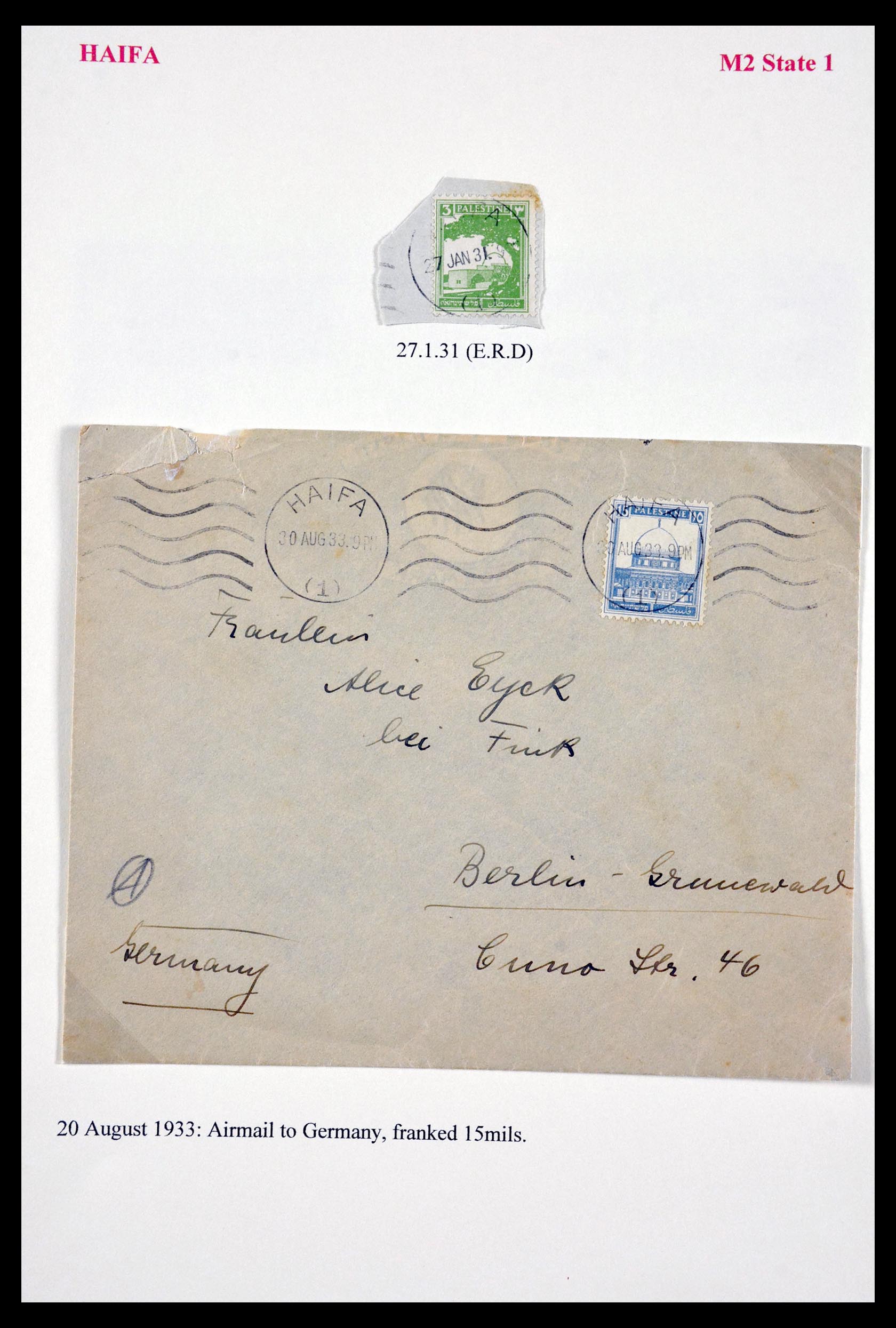 29588 056 - 29588 Palestina brieven en stempels 1919-1948.