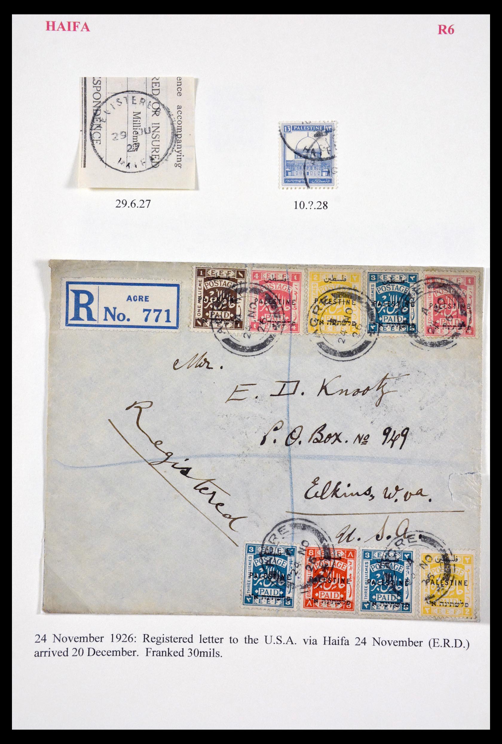 29588 064 - 29588 Palestine covers and cancels 1919-1948.