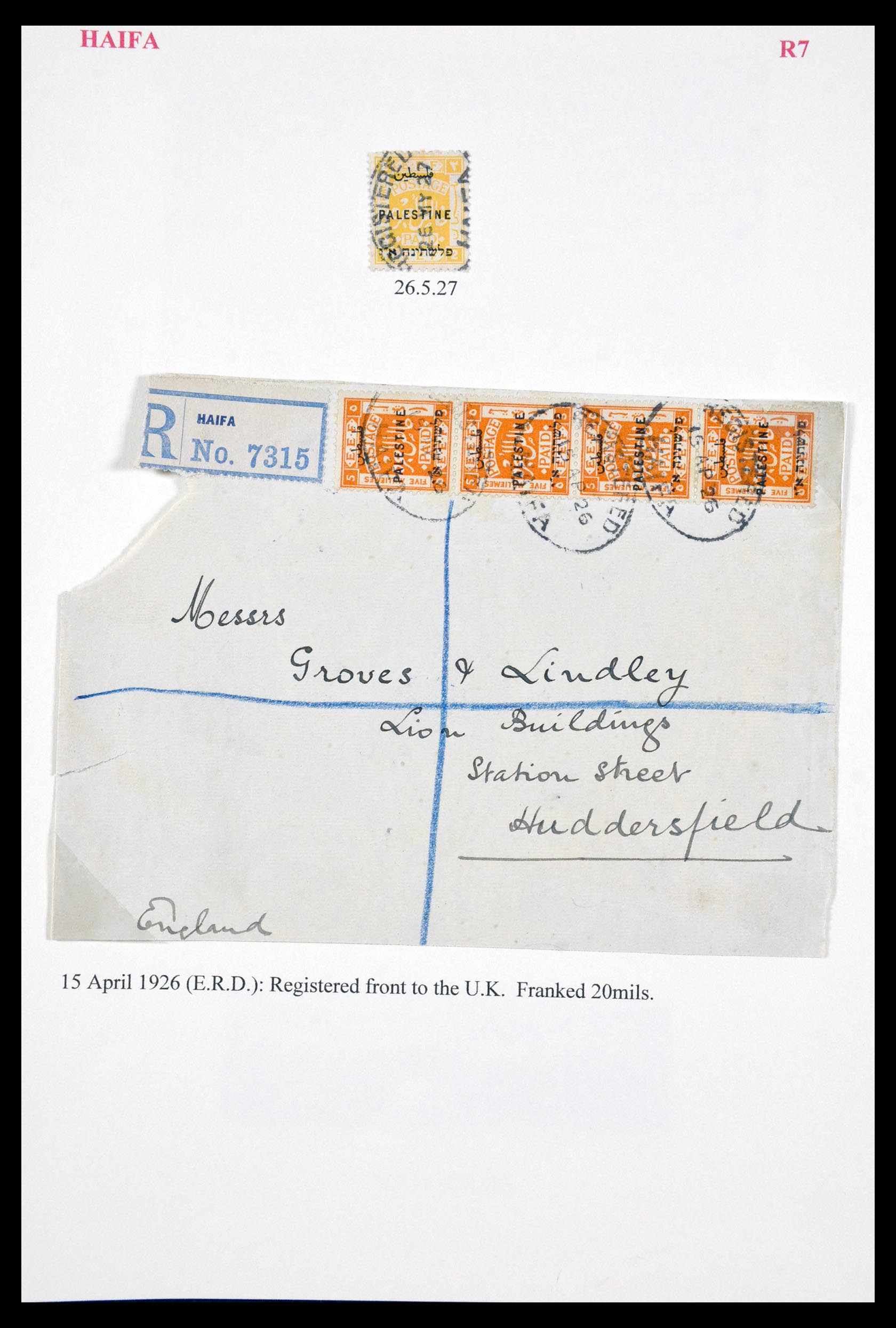 29588 065 - 29588 Palestina brieven en stempels 1919-1948.