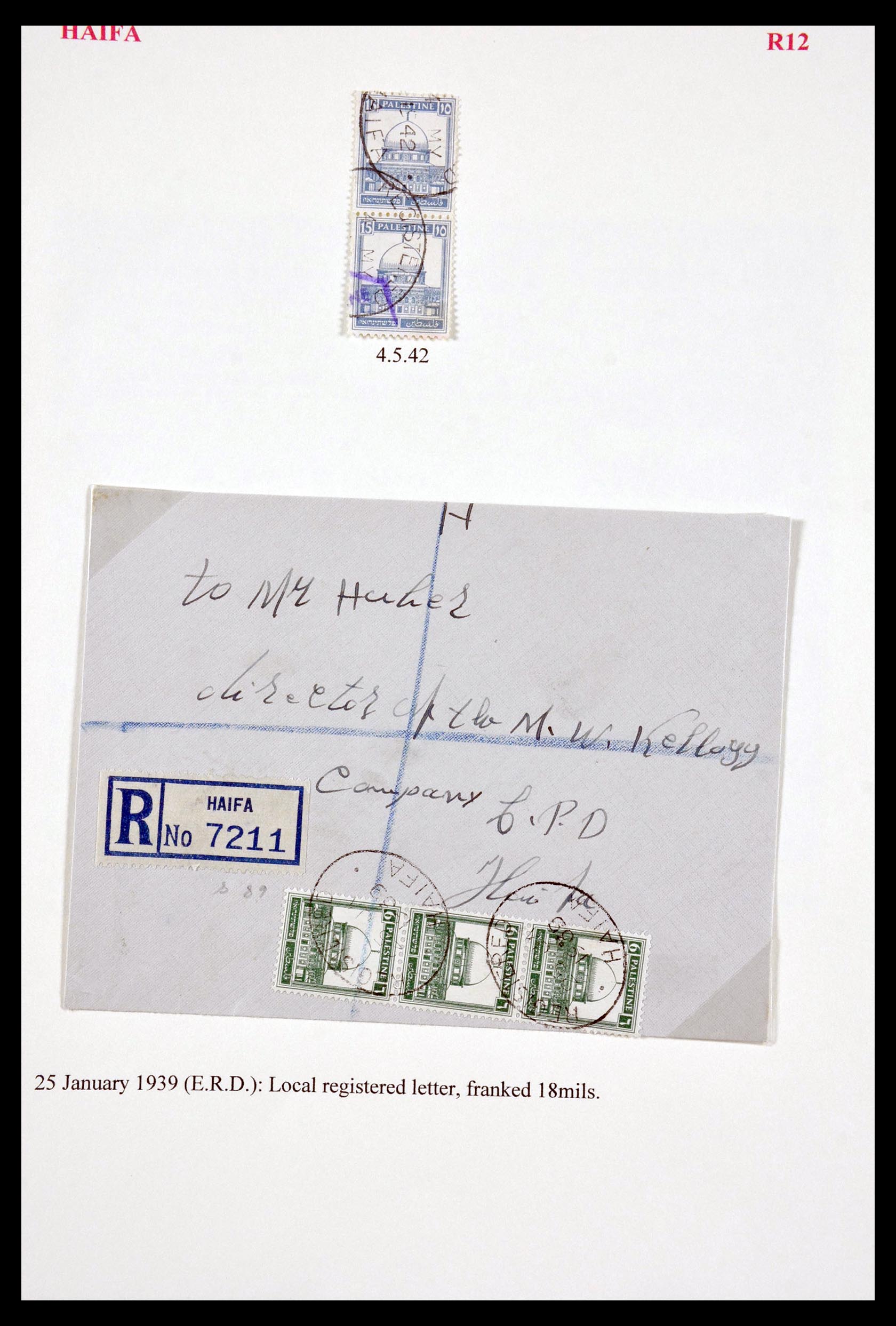 29588 069 - 29588 Palestina brieven en stempels 1919-1948.