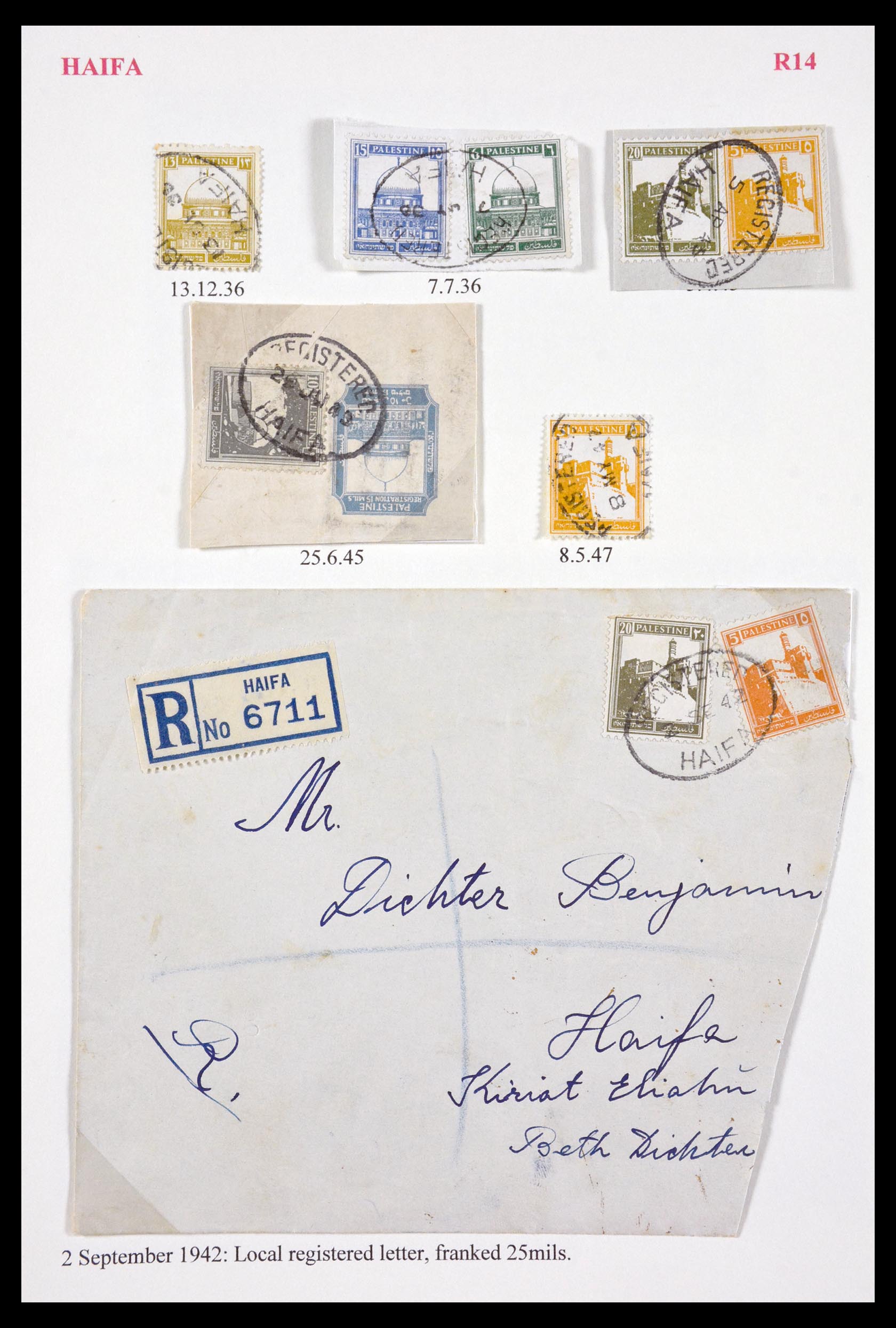 29588 072 - 29588 Palestine covers and cancels 1919-1948.