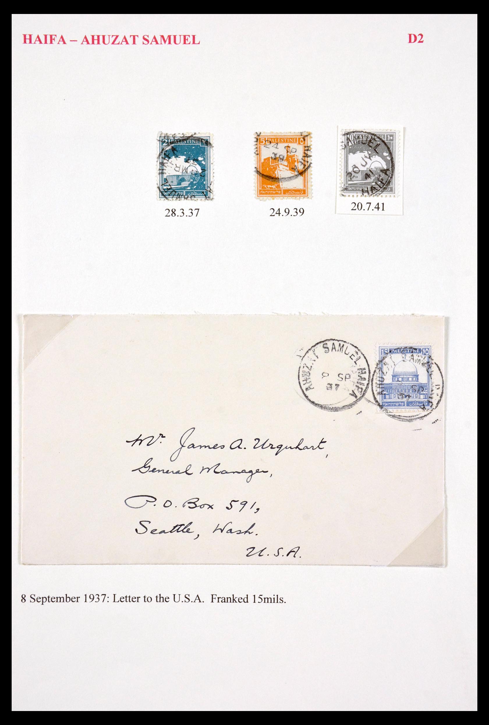 29588 084 - 29588 Palestine covers and cancels 1919-1948.