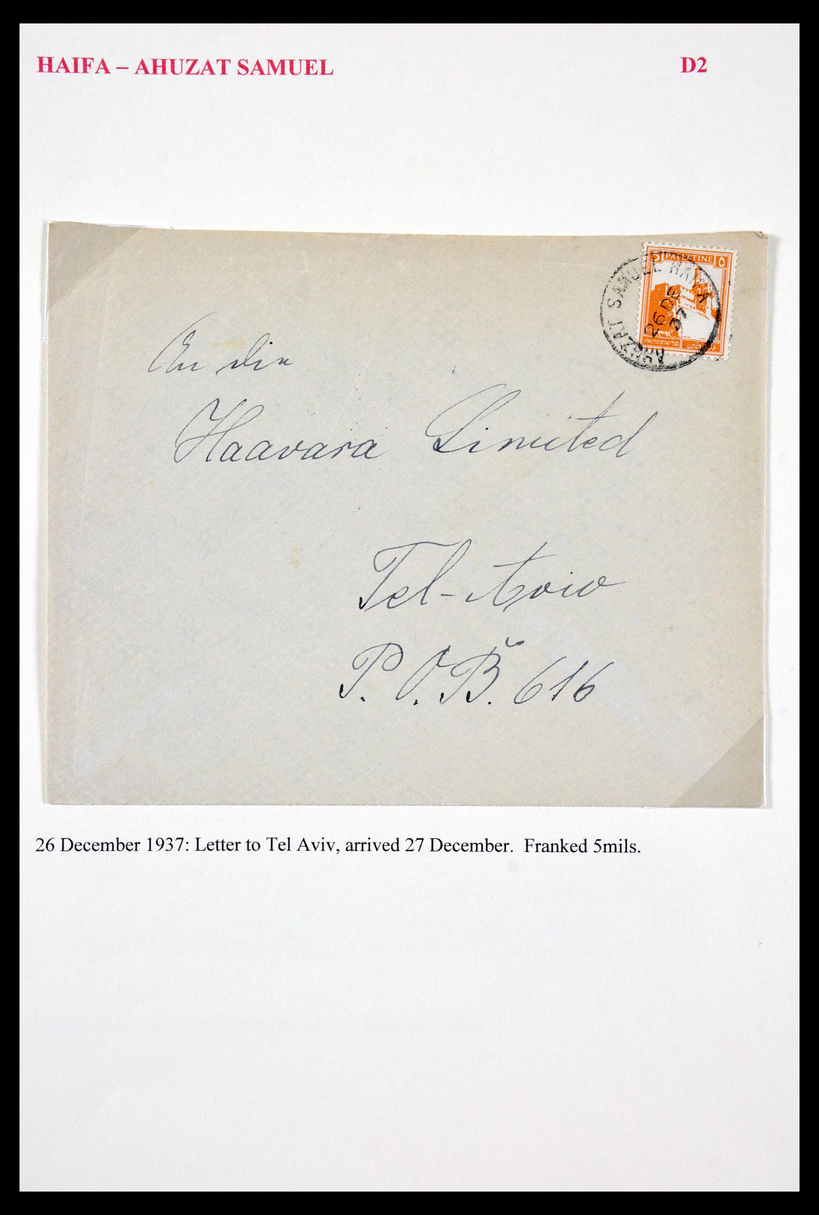 29588 085 - 29588 Palestina brieven en stempels 1919-1948.