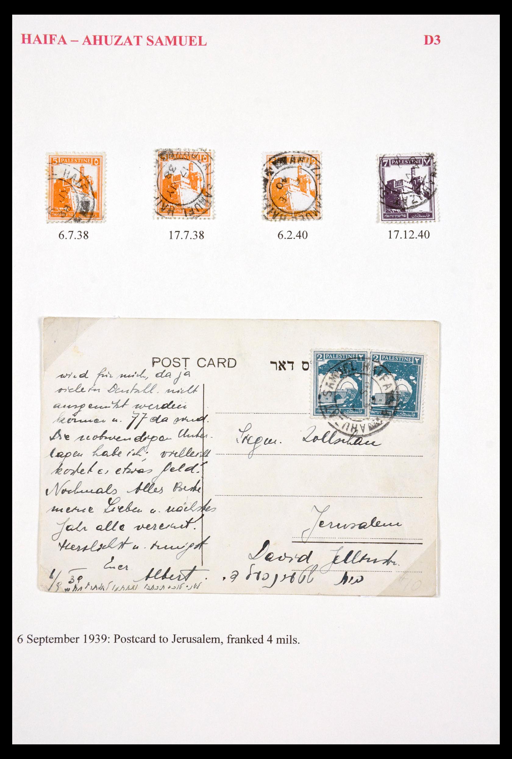 29588 086 - 29588 Palestine covers and cancels 1919-1948.