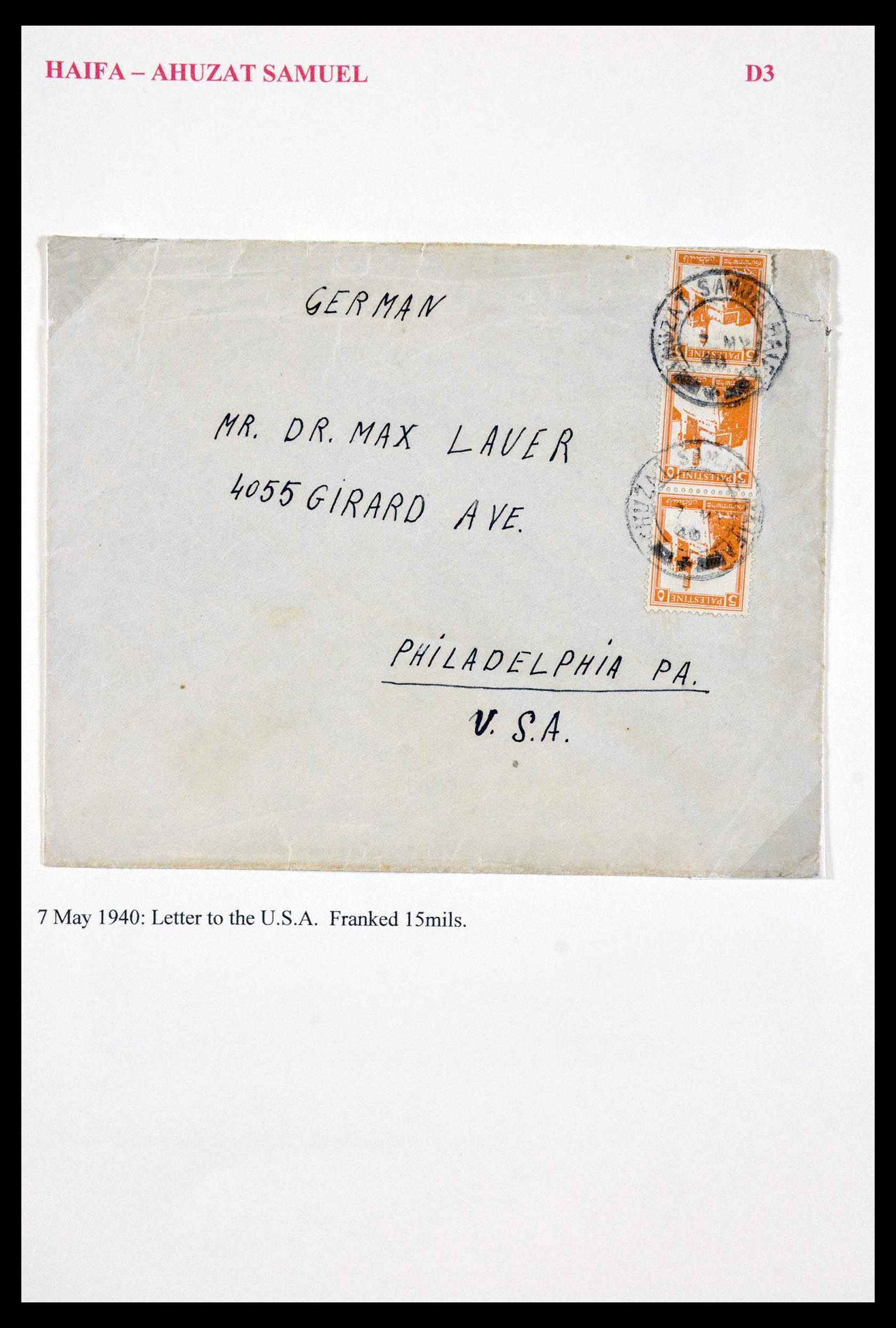 29588 087 - 29588 Palestina brieven en stempels 1919-1948.