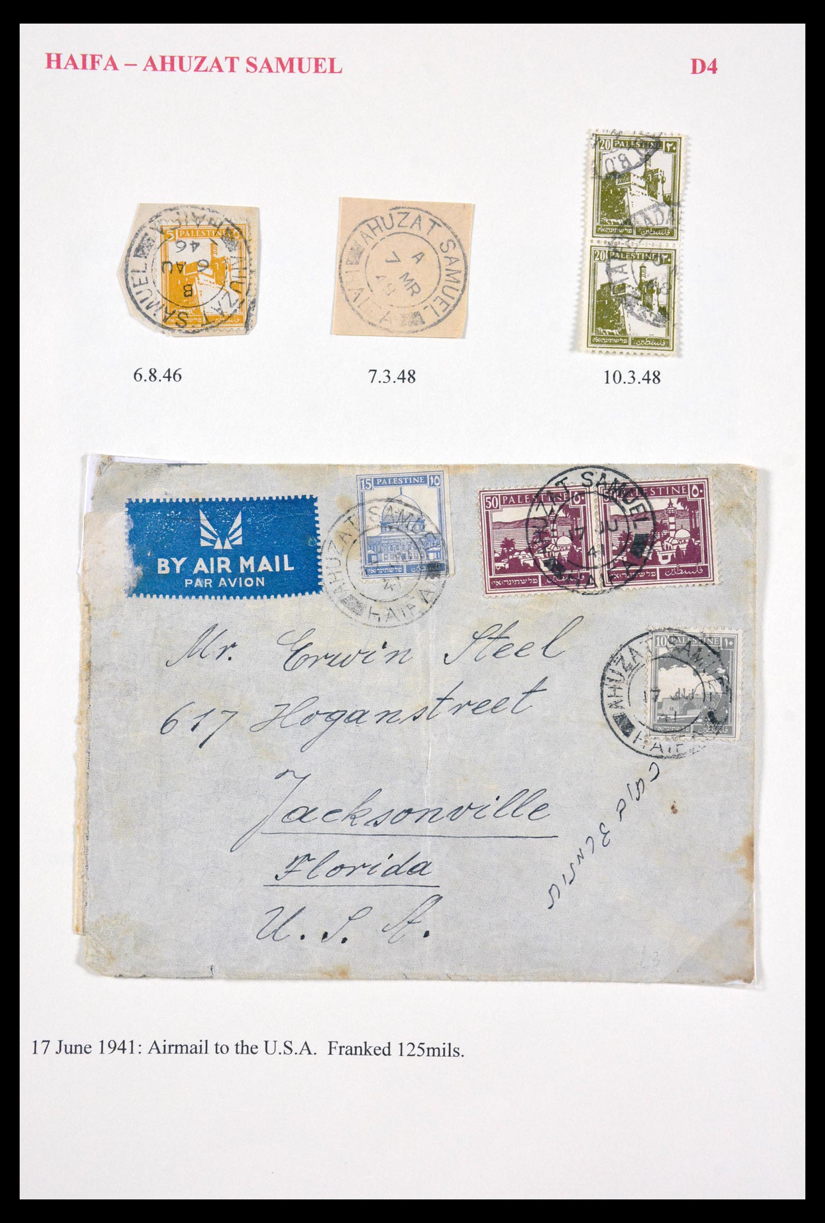 29588 088 - 29588 Palestine covers and cancels 1919-1948.