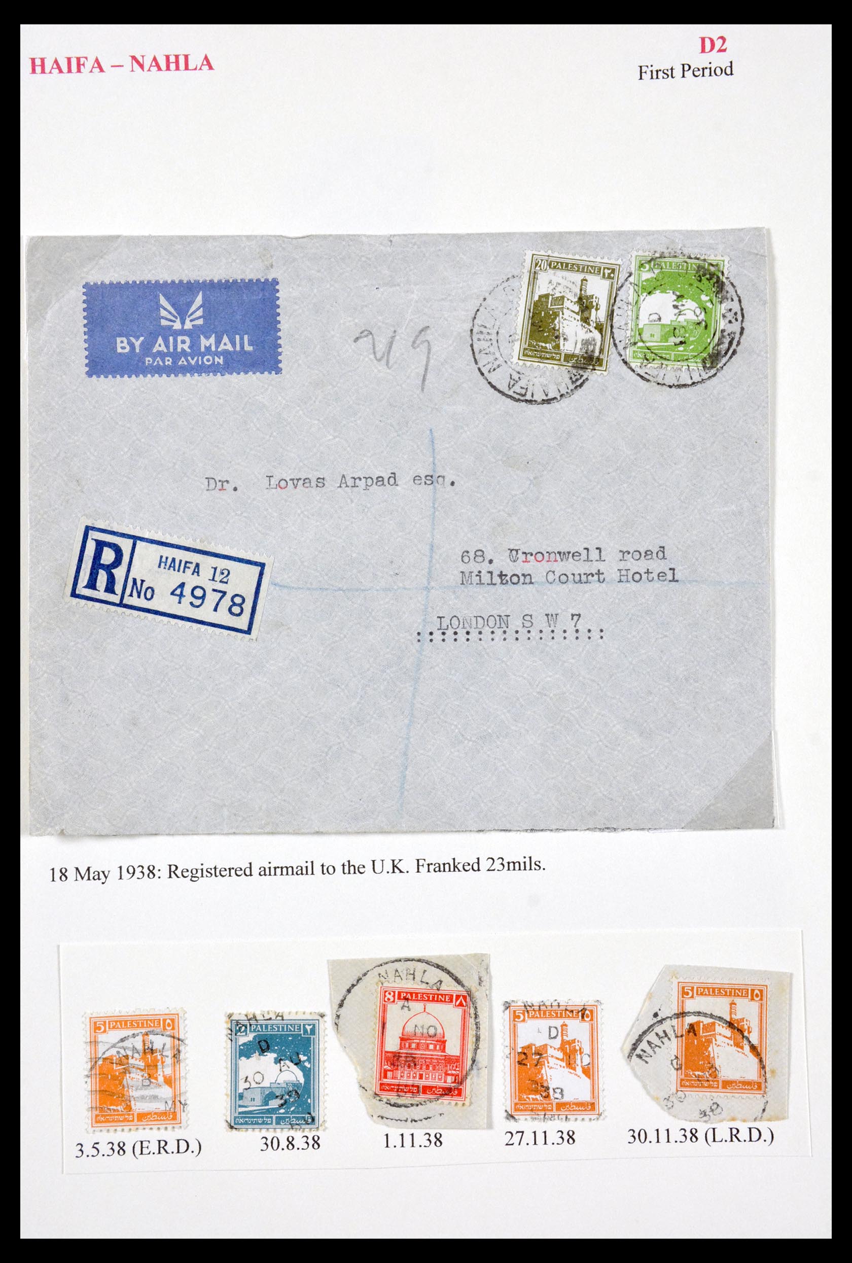 29588 109 - 29588 Palestina brieven en stempels 1919-1948.