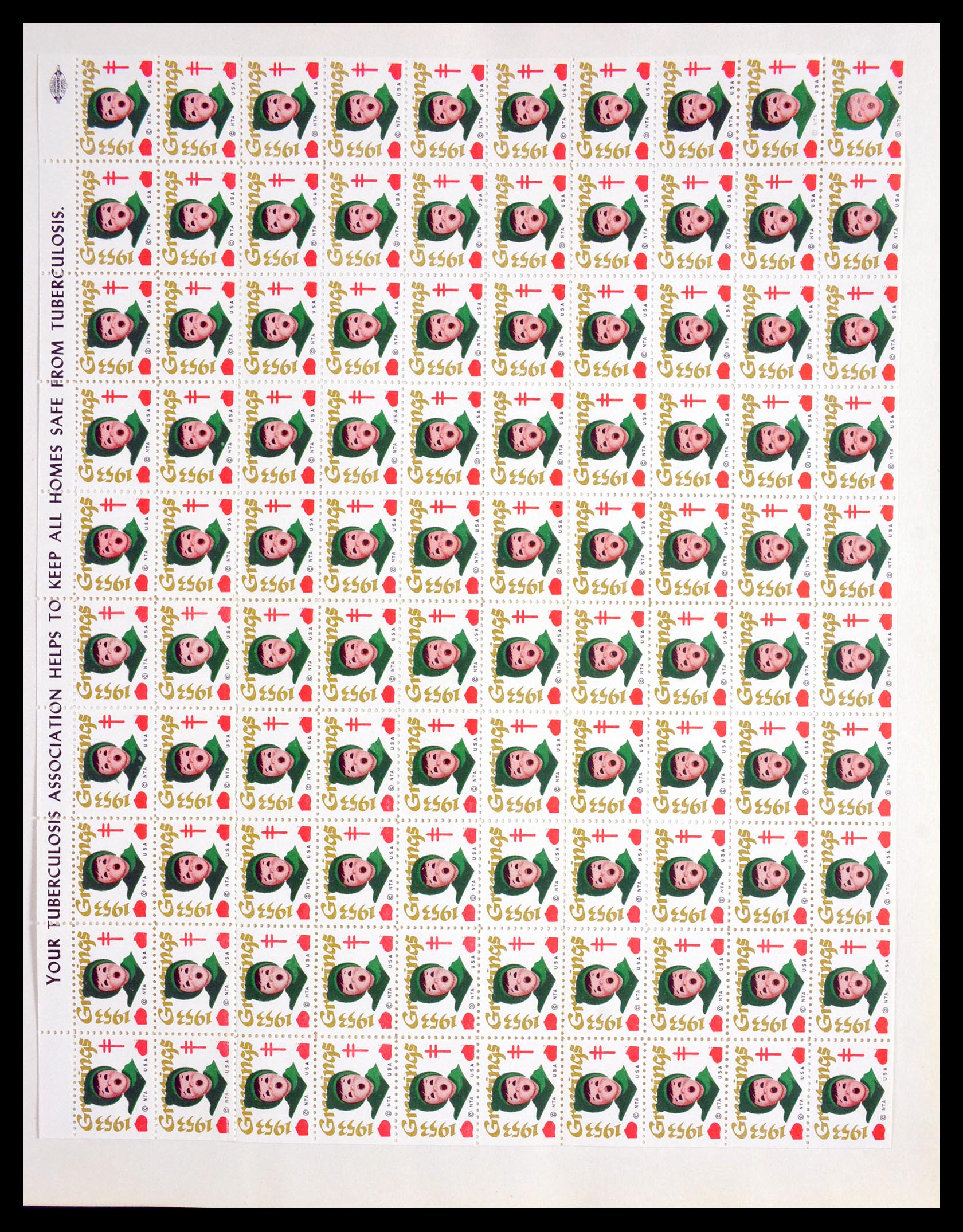 29658 005 - 29658 Christmas seals USA 1907-1970.