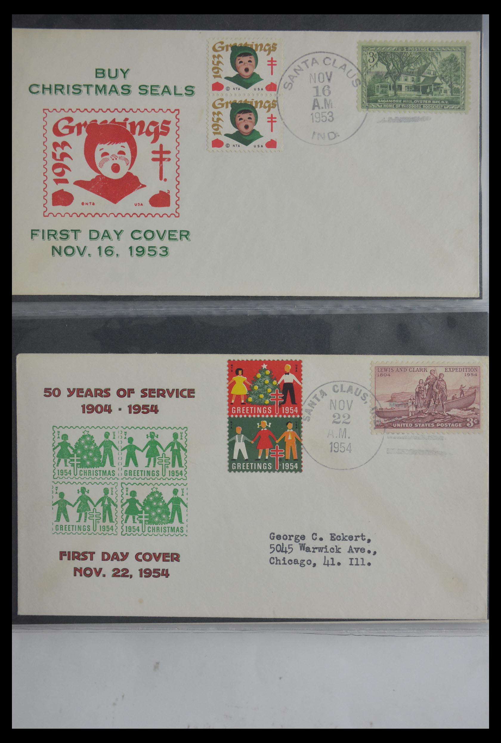 29658 451 - 29658 Kerst sluitzegels USA 1907-1970.