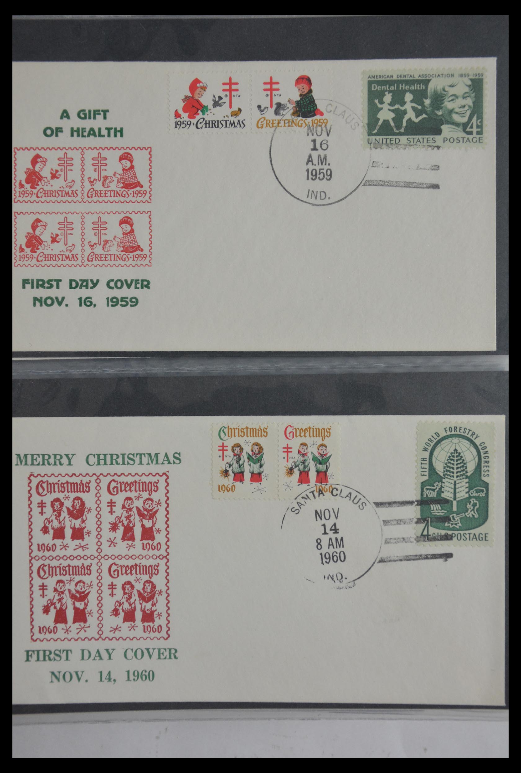 29658 454 - 29658 Kerst sluitzegels USA 1907-1970.