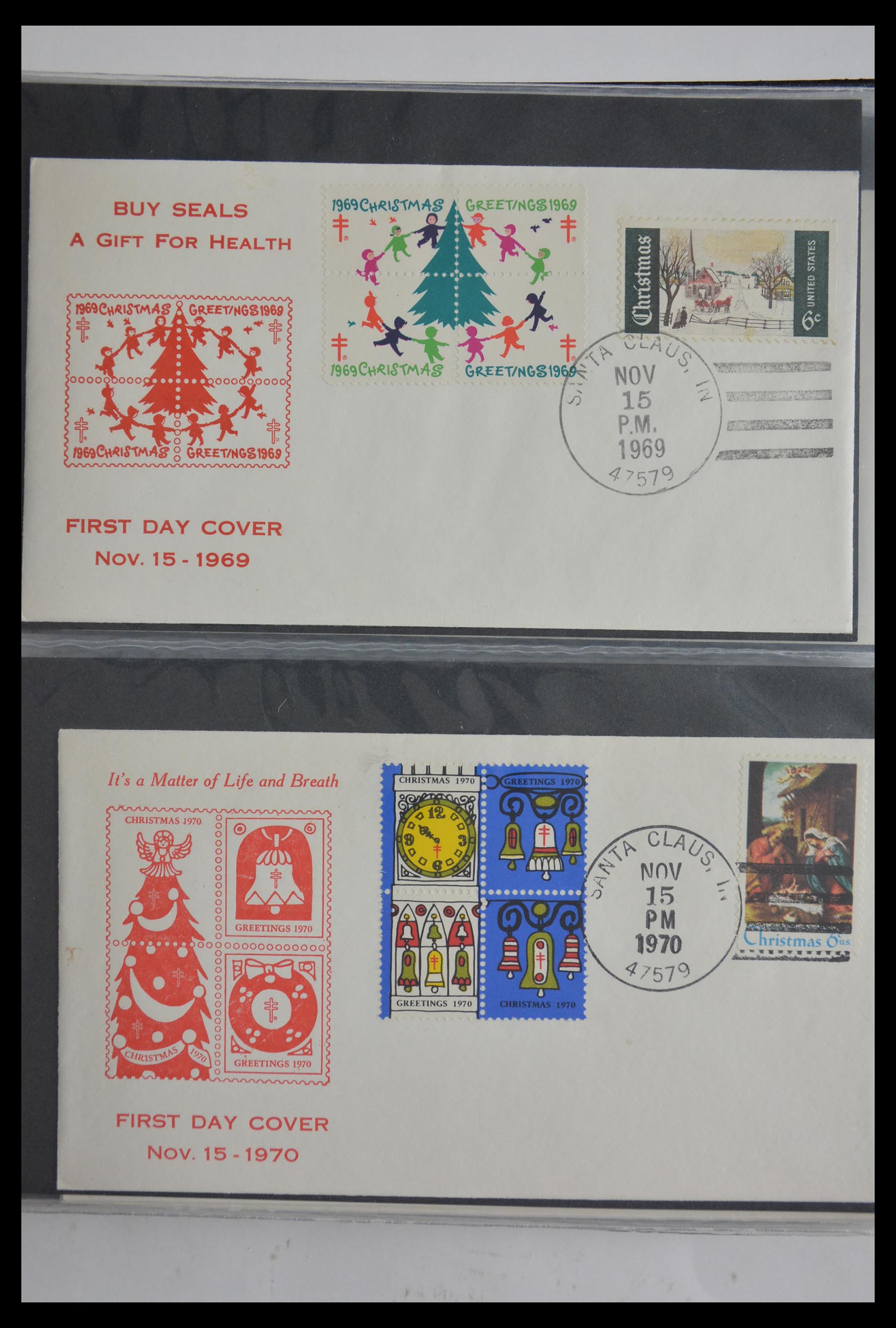 29658 459 - 29658 Kerst sluitzegels USA 1907-1970.