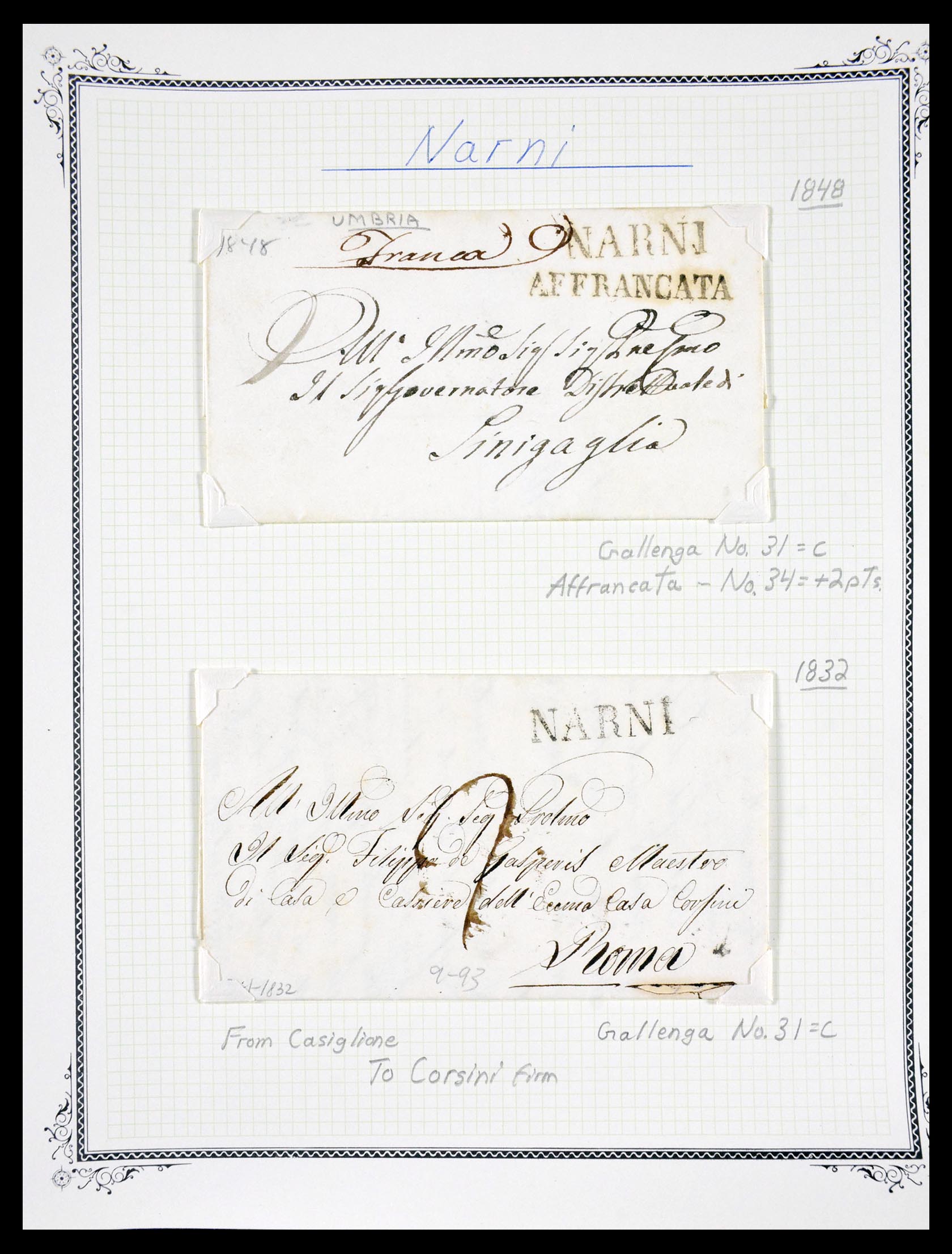 29664 1191 - 29664 Italy pre-stamp covers 1589(!!!)-1870.