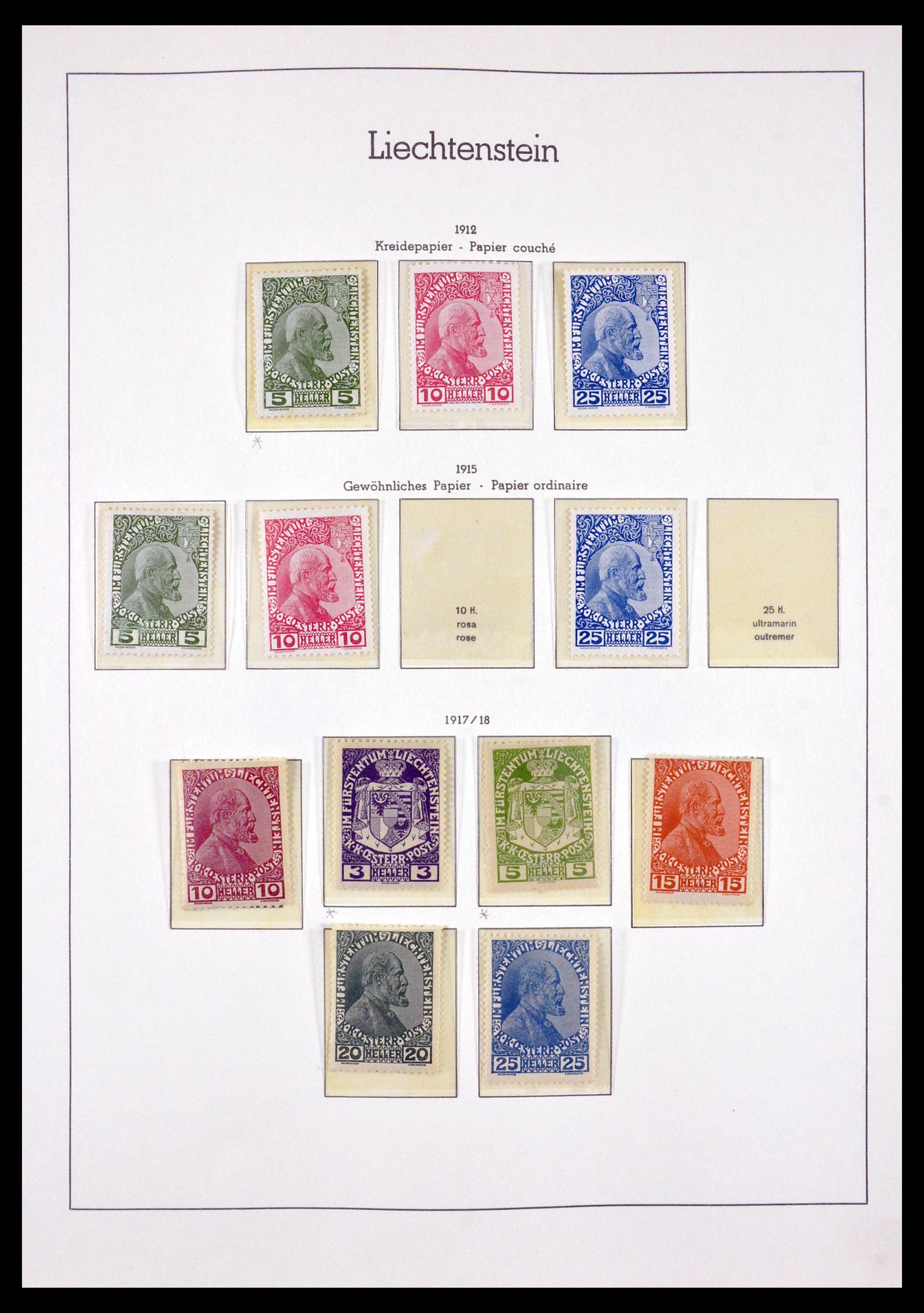 29734 001 - 29734 Liechtenstein 1912-1968.