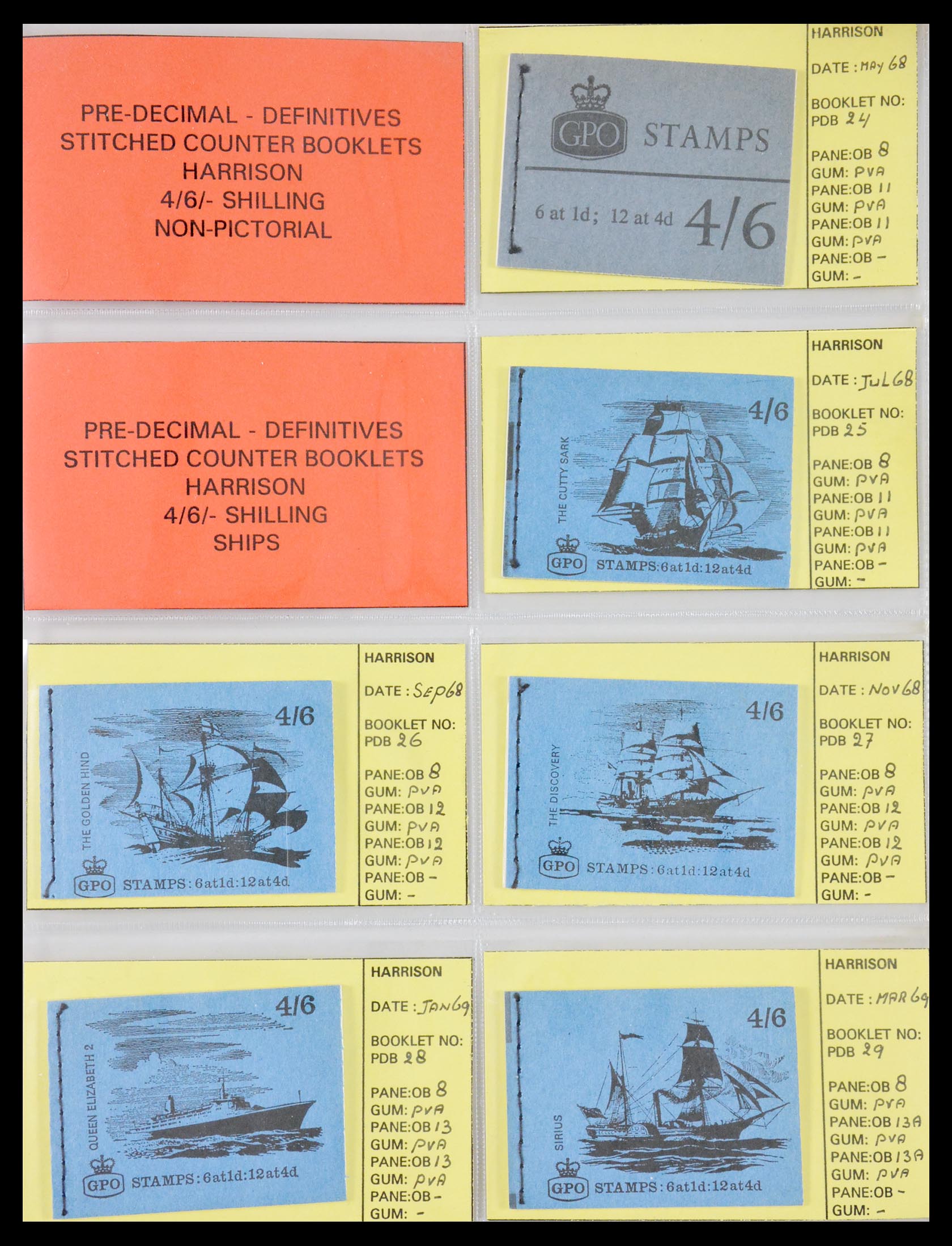 29755 001 - 29755 Engeland postzegelboekjes 1968-1977.