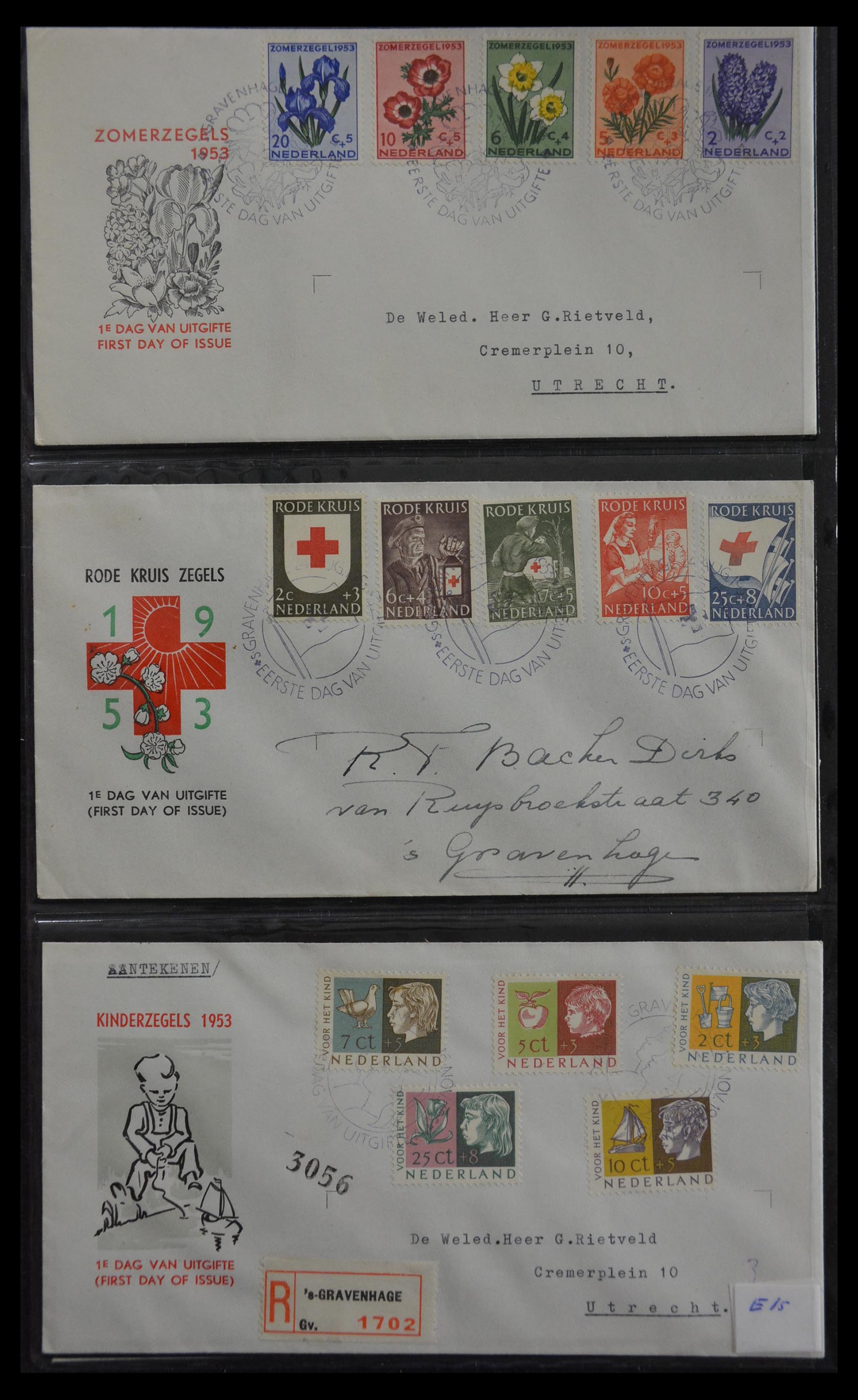 29812 002 - 29812 Netherlands FDC's 1952-2016.