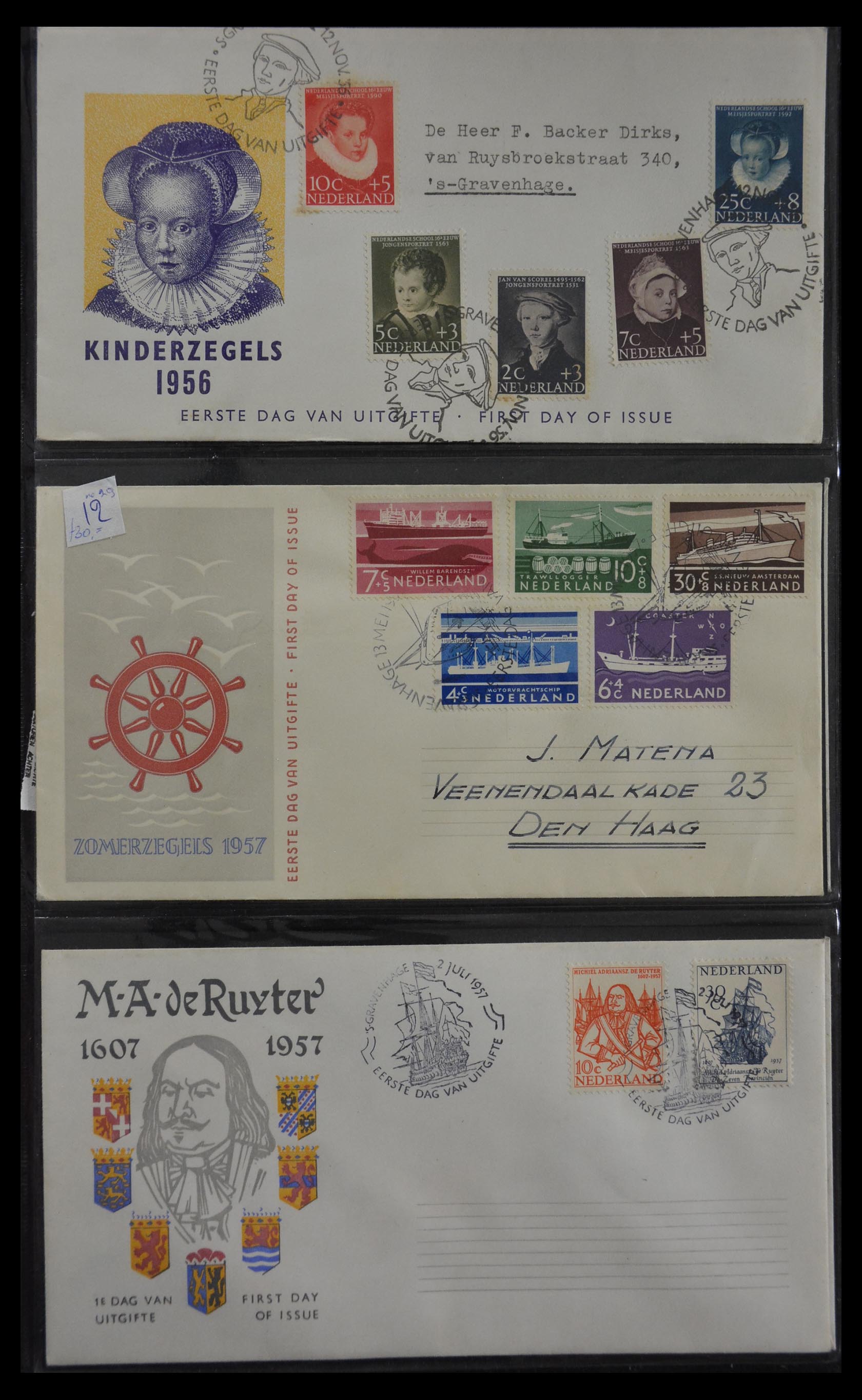 29812 007 - 29812 Netherlands FDC's 1952-2016.
