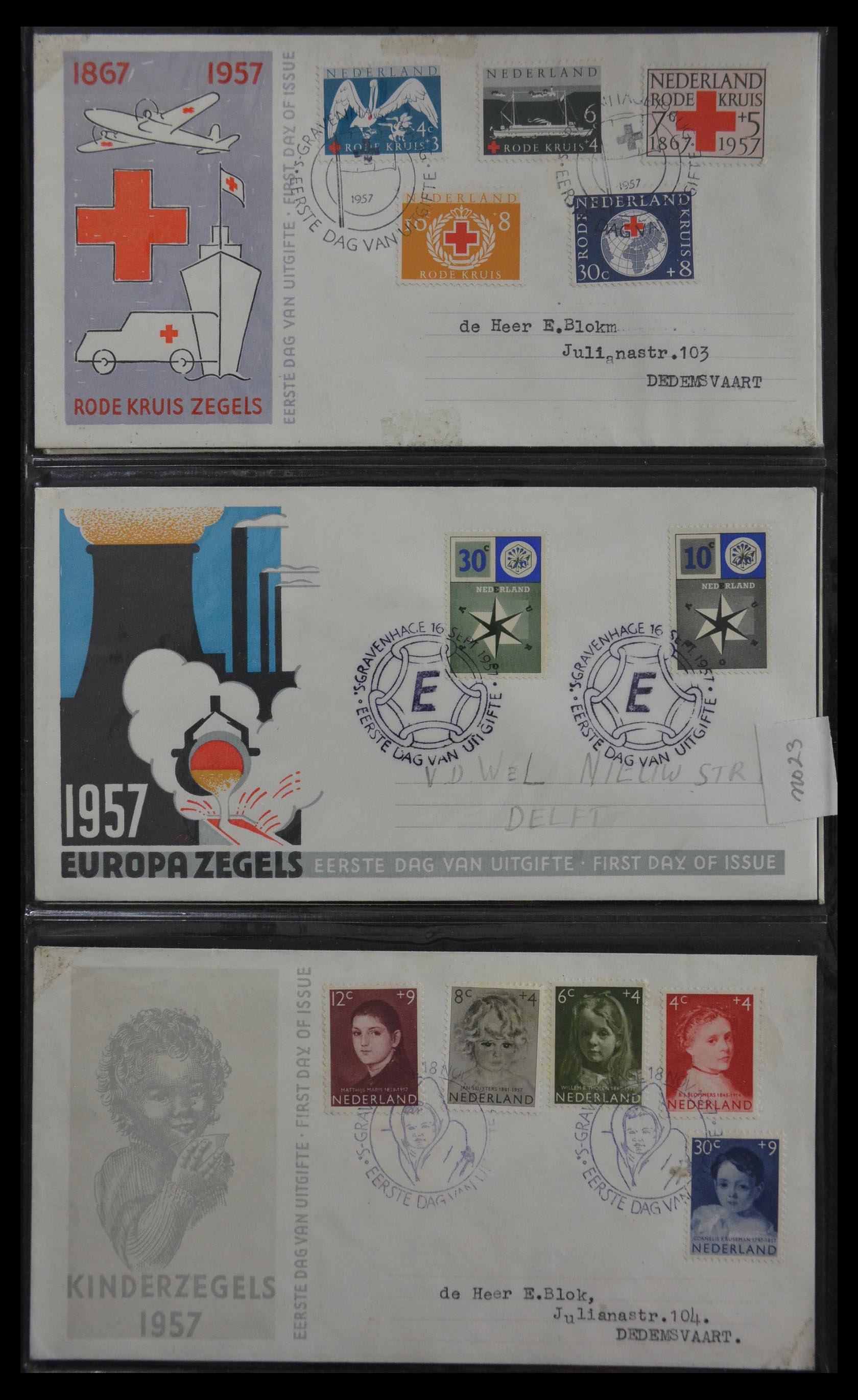 29812 008 - 29812 Netherlands FDC's 1952-2016.